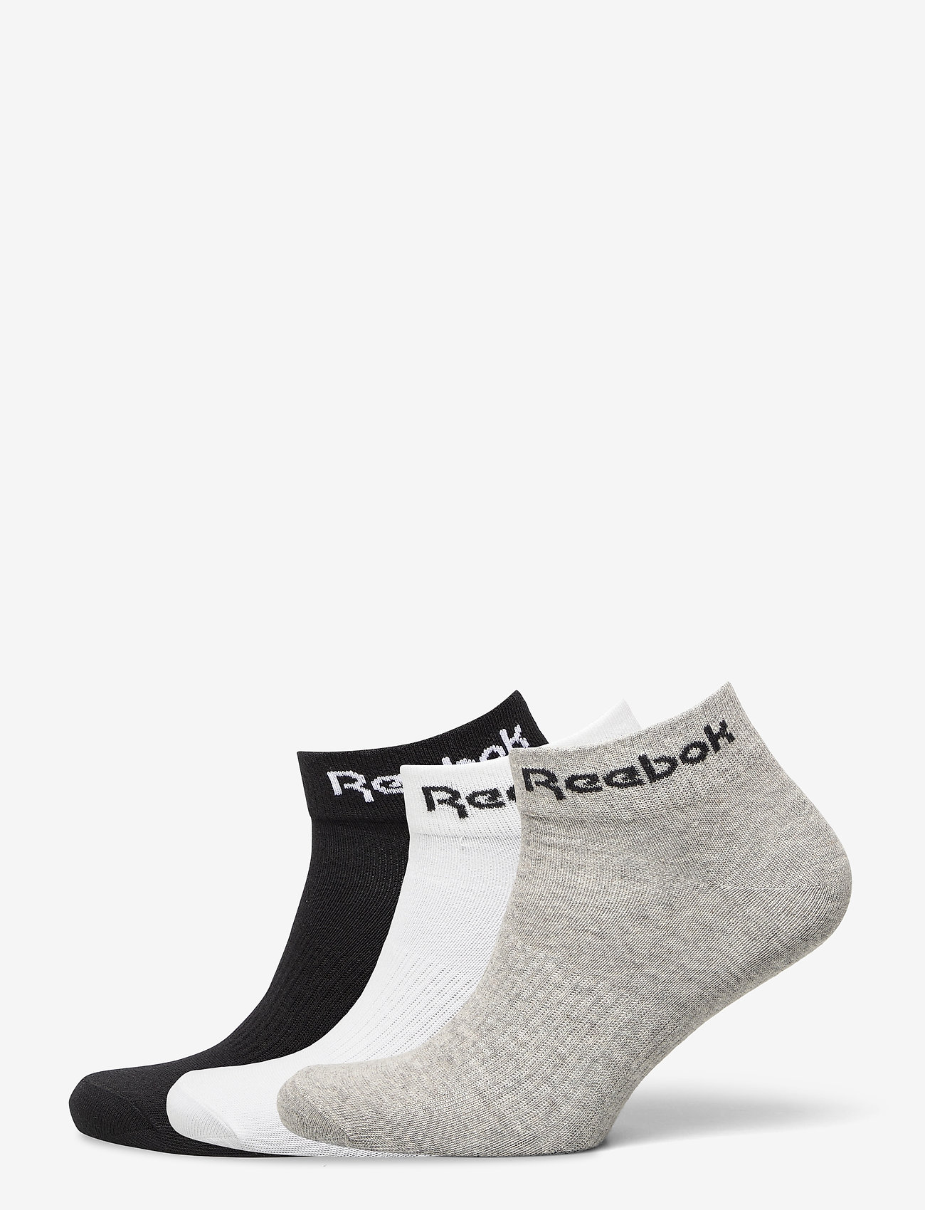Reebok Performance - Active Core Ankle Socks 3 Pairs - mgreyh/white/black - 0