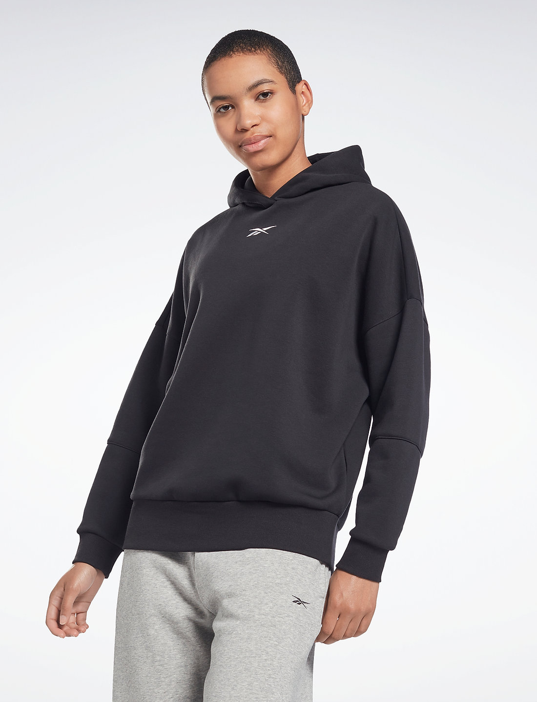 Reebok Performance - LUX OVERSIZED HOODIE - tops - black - 0