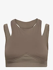 Reebok Performance - Studio Layered Bra Top - sportinės liemenėlės: vidutiniškai prilaikančios - trkgry - 0