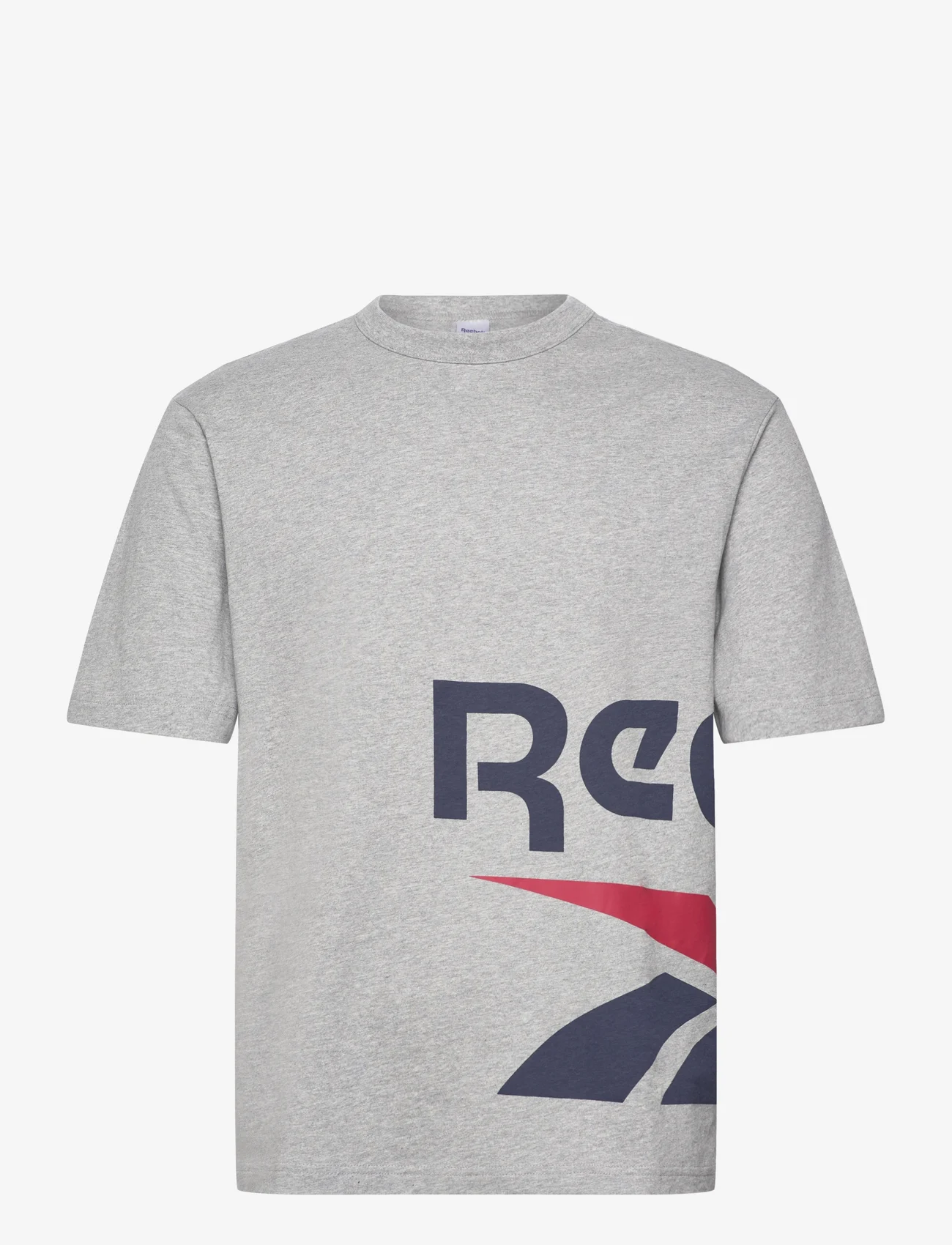Reebok Performance - GS SIDE VECTOR SS - short-sleeved t-shirts - m grey heather - 0