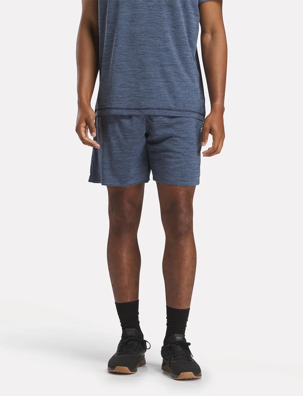 Reebok Performance - ID TRAIN MELANGE KNIT SHORT - trainingsshorts - twilight blue - 0