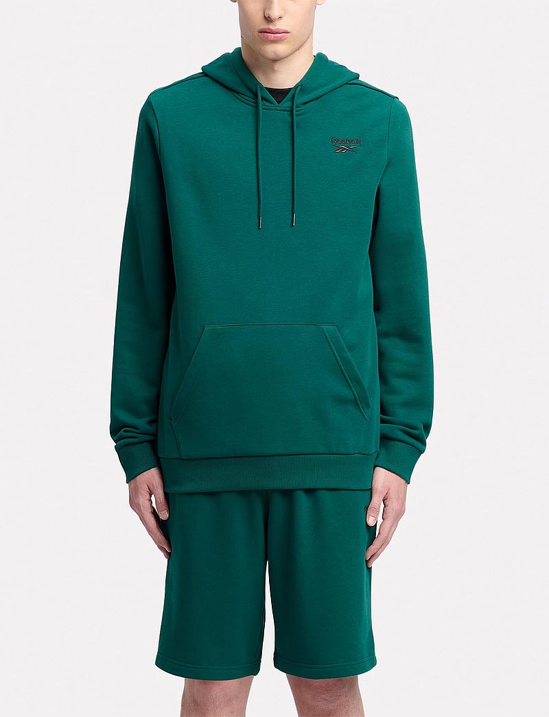 Reebok Performance - REEBOK IDENTITY SMALL LOGO FT HOODI - oberteile - collegiate green - 0