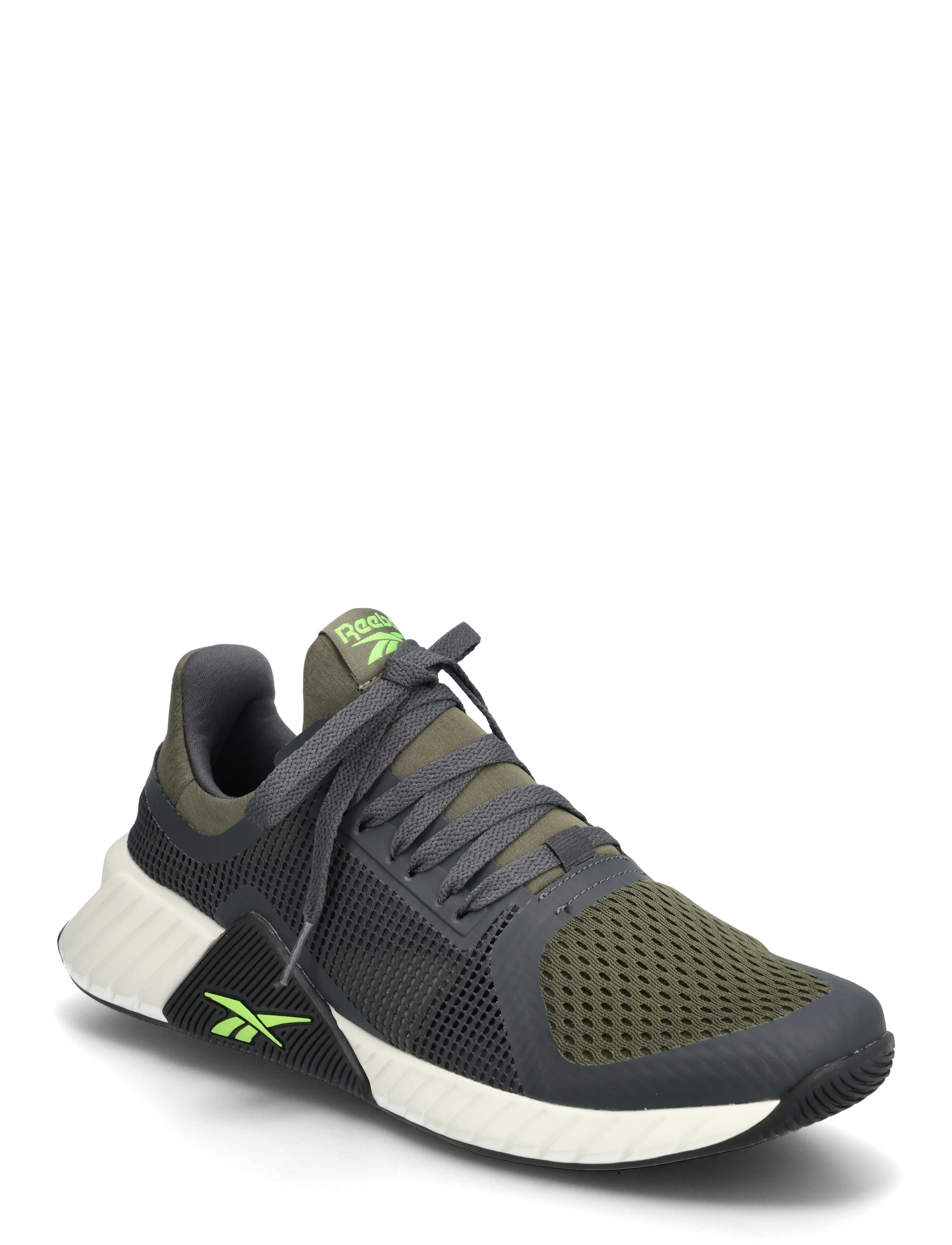Reebok Performance FLIP CHARGE - Sneakers - GRAPE/BLACK/LIME / khaki/green