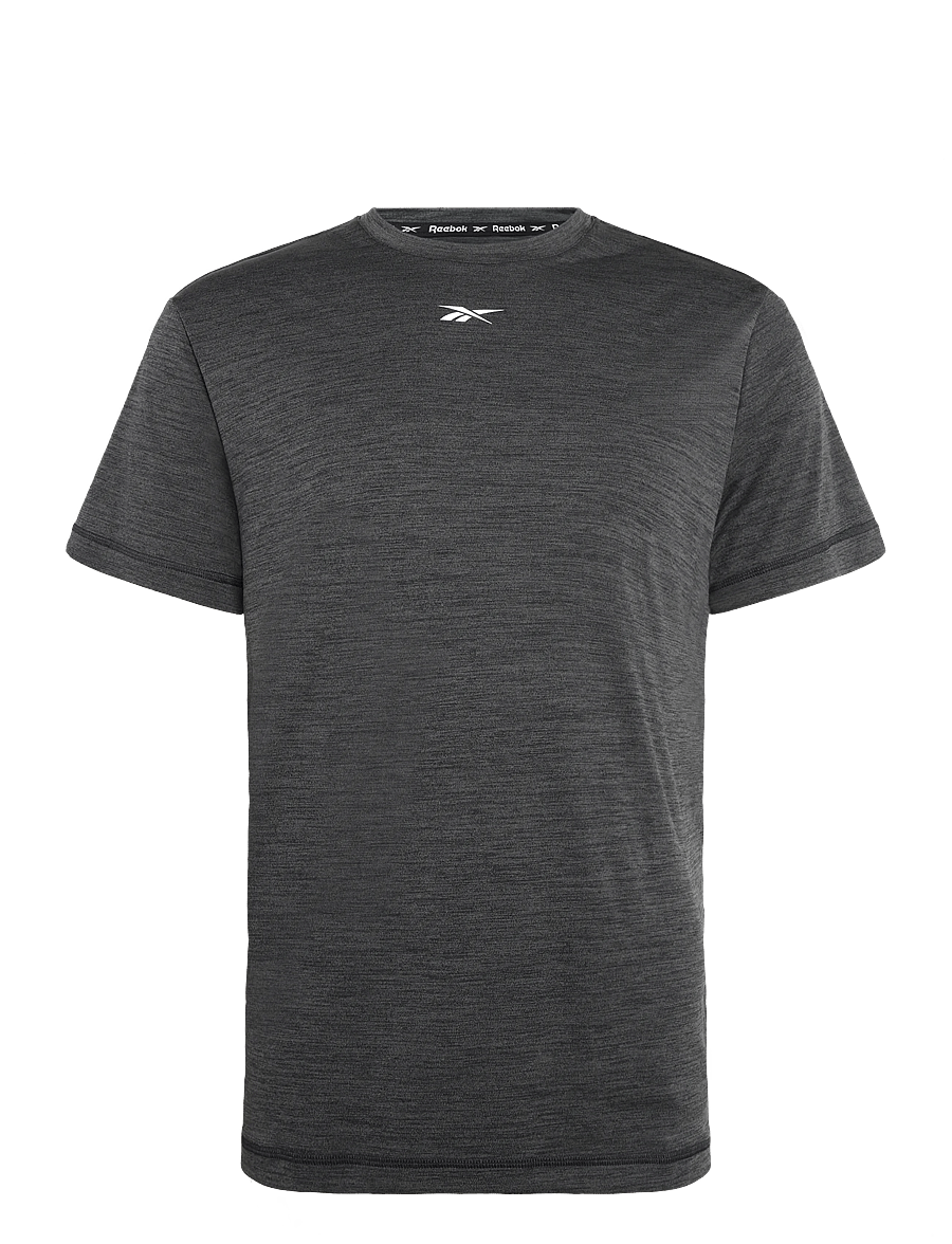 Reebok Performance - ID TRAIN MELANGE TECH TEE - alussärgid ja t-särgid - black melange - 0