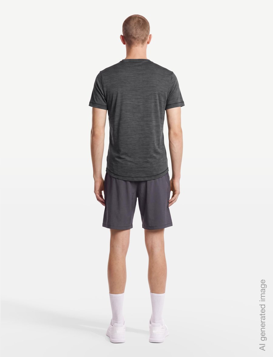 Reebok Performance - ID TRAIN MELANGE TECH TEE - t-shirts - black melange - 4