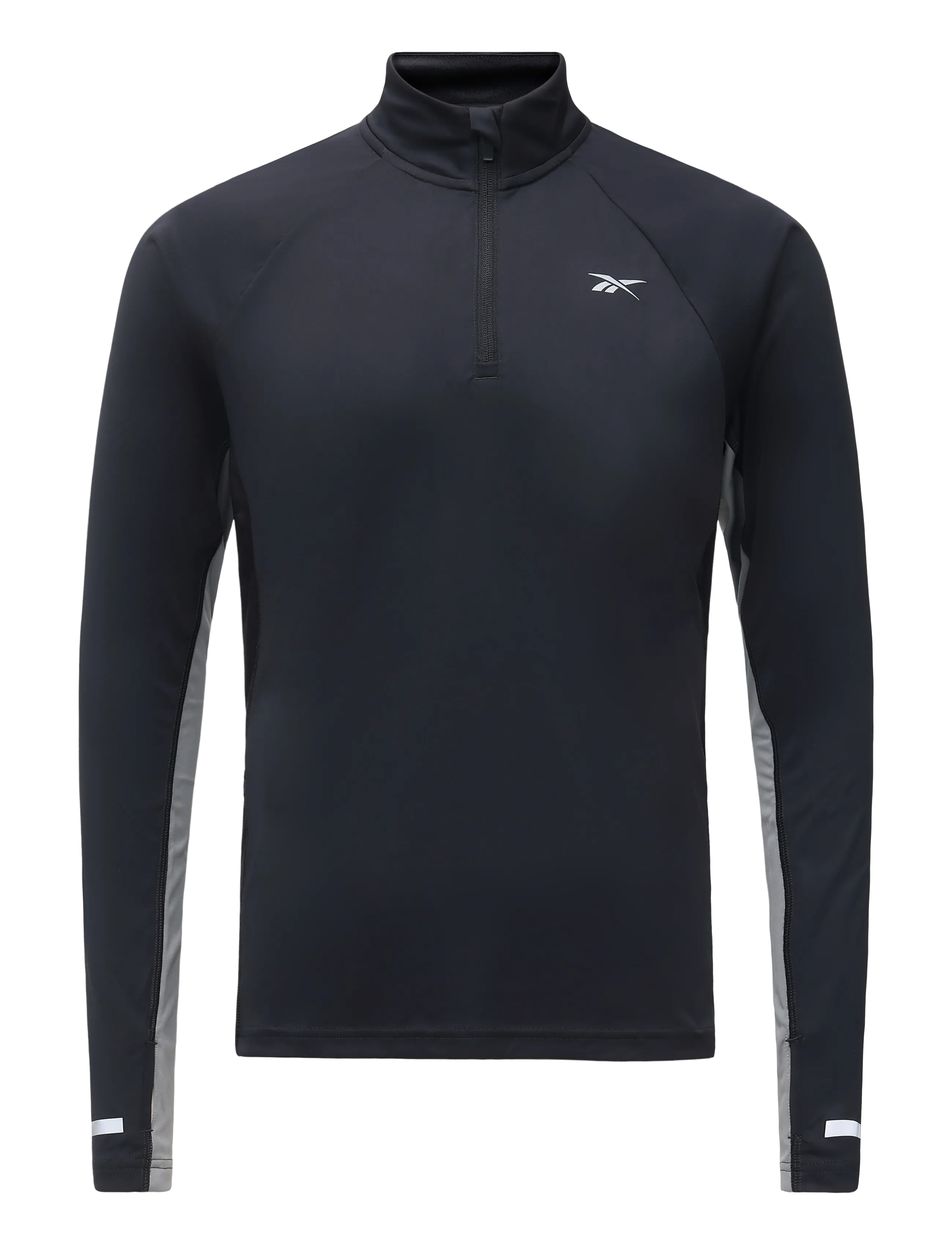 Reebok Performance ID LONG SLEEVE VECTOR 1/4 ZIP T-SHIRT - T-Shirts - BLACK/GREY 4 / black
