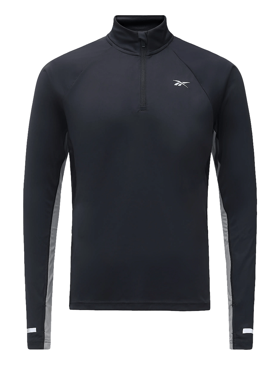 Reebok Performance - ID LONG SLEEVE VECTOR 1/4 ZIP T-SHIRT - pikkade varrukatega alussärgid - black/grey 4 - 0