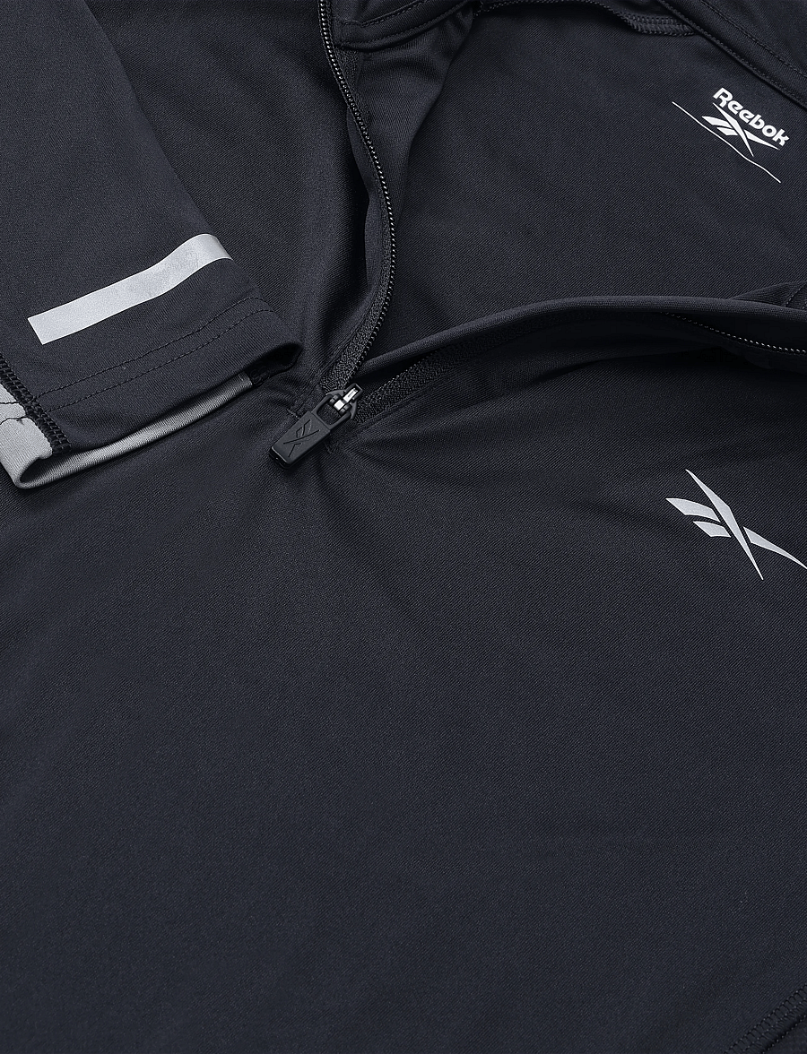 Reebok Performance - ID LONG SLEEVE VECTOR 1/4 ZIP T-SHIRT - pikkade varrukatega alussärgid - black/grey 4 - 2