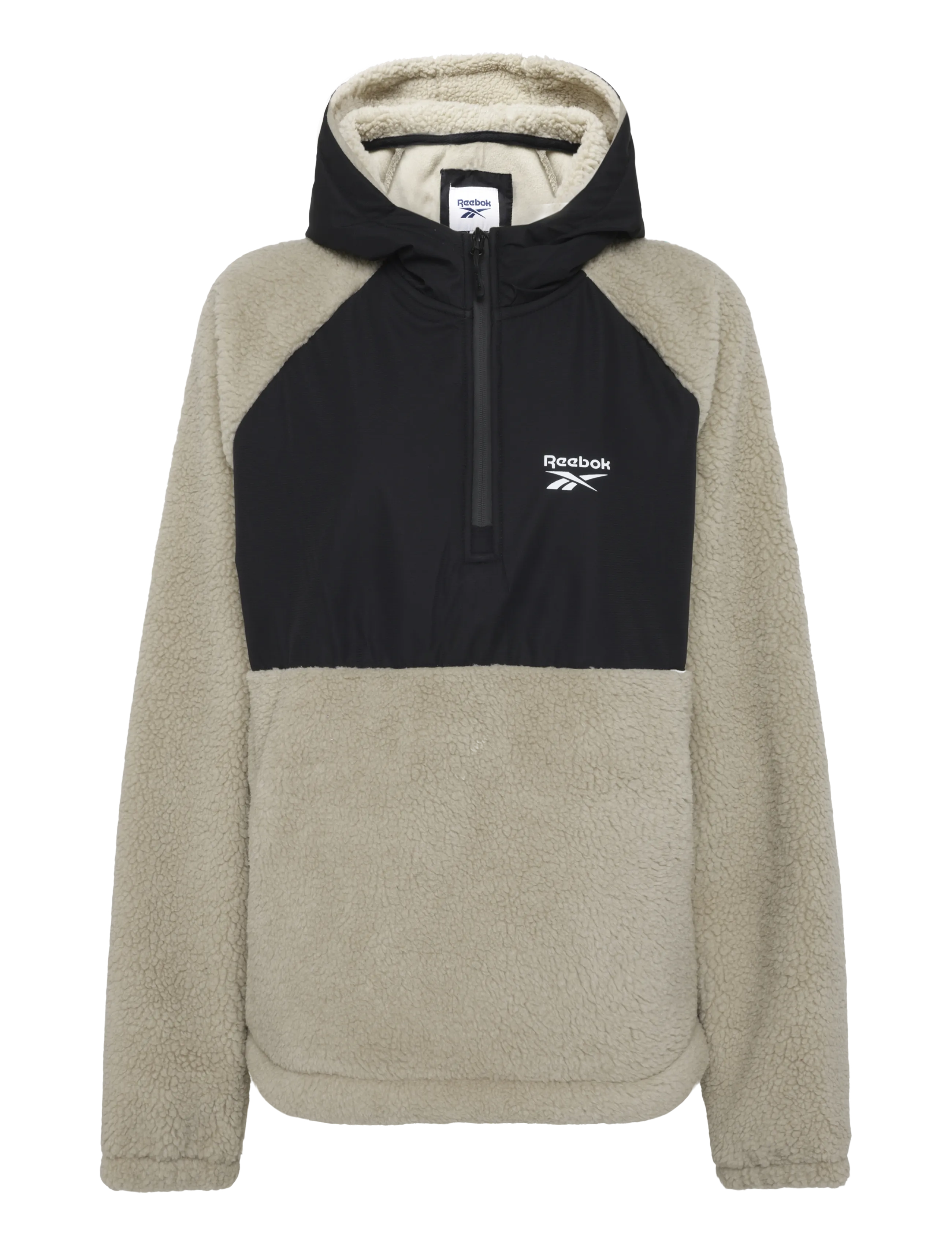 Reebok Performance Osgood Hooded Sherpa Fleece - Vis alt - BEIGE/BLACK / beige