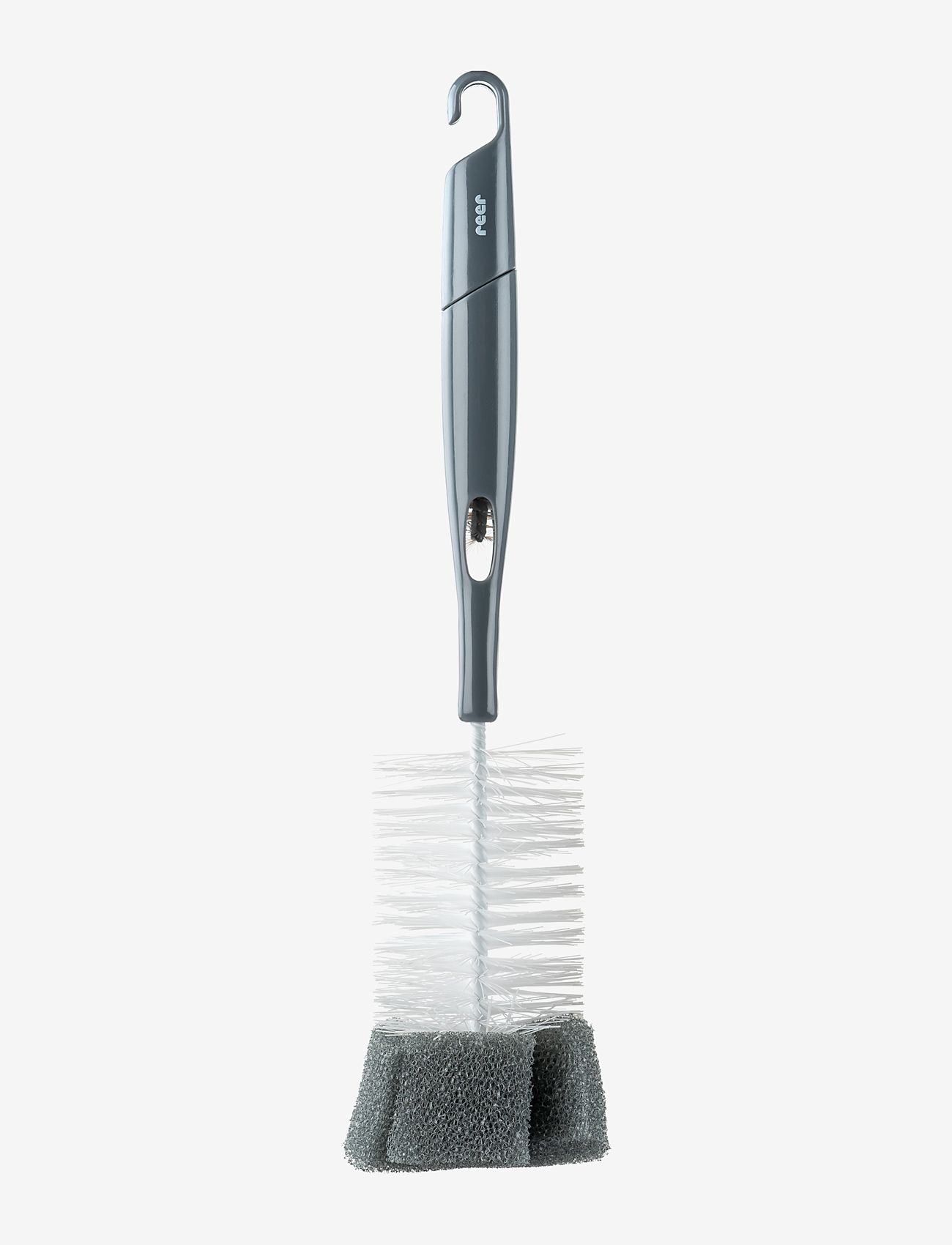 Reer - Bottle and teat brush with cleaning sponge - grey - 1