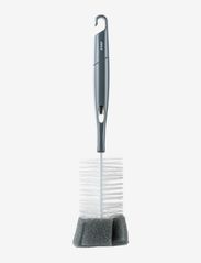 Bottle and teat brush with cleaning sponge - GREY