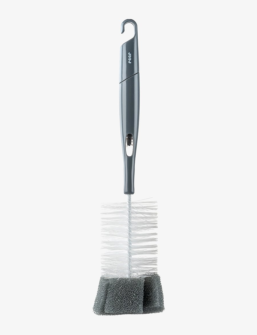 Reer - Bottle and teat brush with cleaning sponge - grey - 1