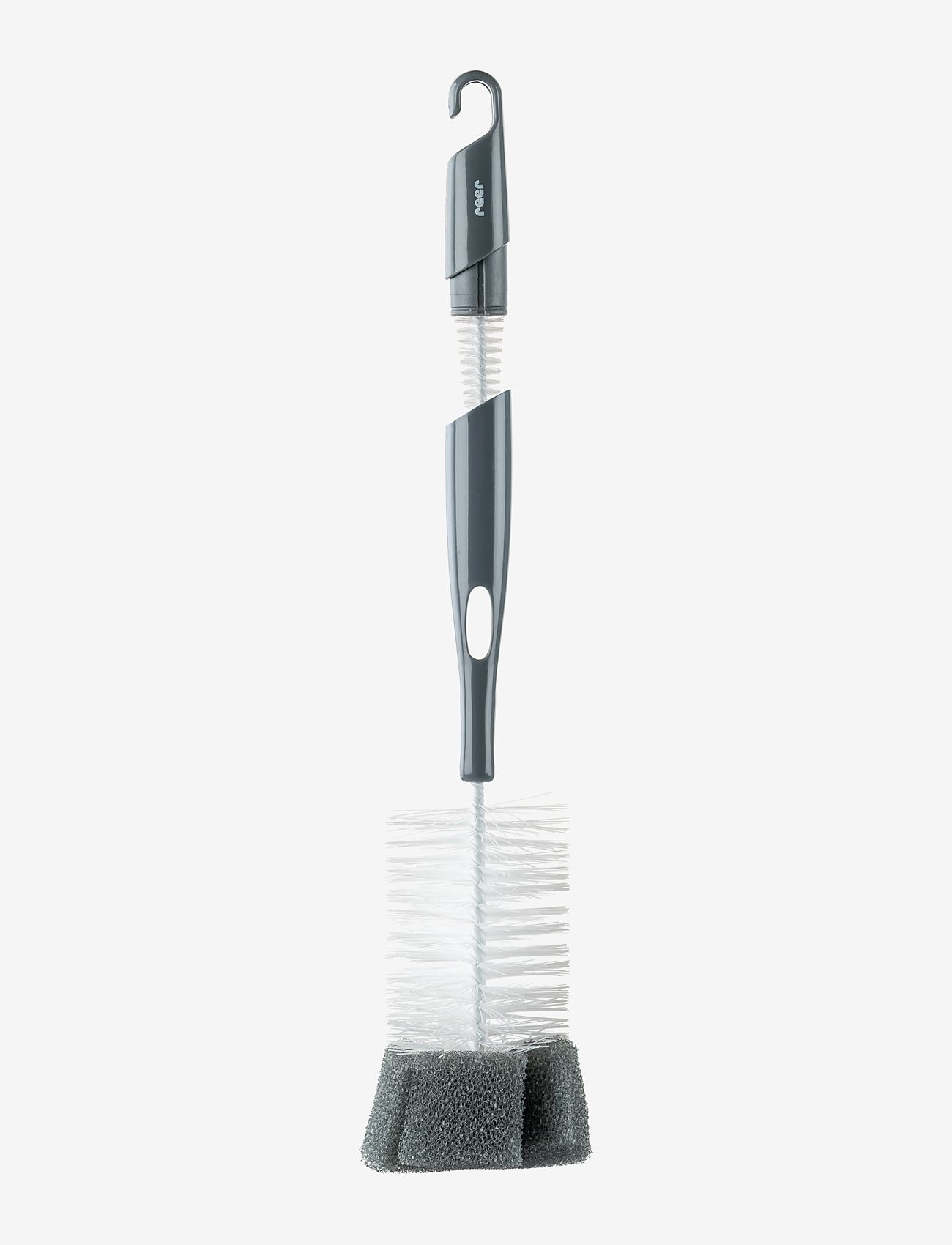 Reer - Bottle and teat brush with cleaning sponge - grey - 2
