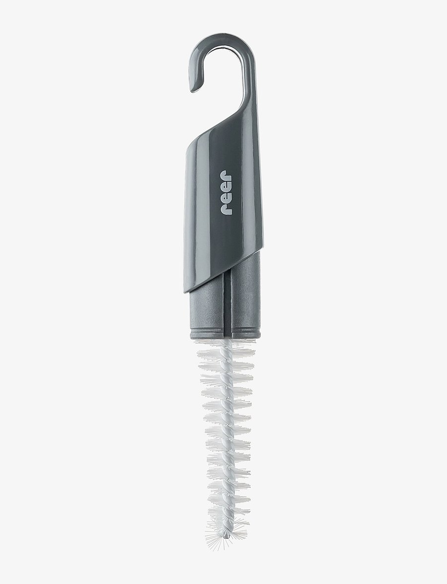 Reer - Bottle and teat brush with cleaning sponge - grey - 3
