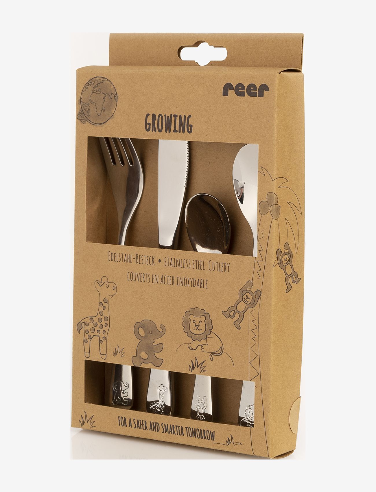 Reer - reer Growing Stainless steel cutlery set, 4 pcs - serveringsset - silver - 2