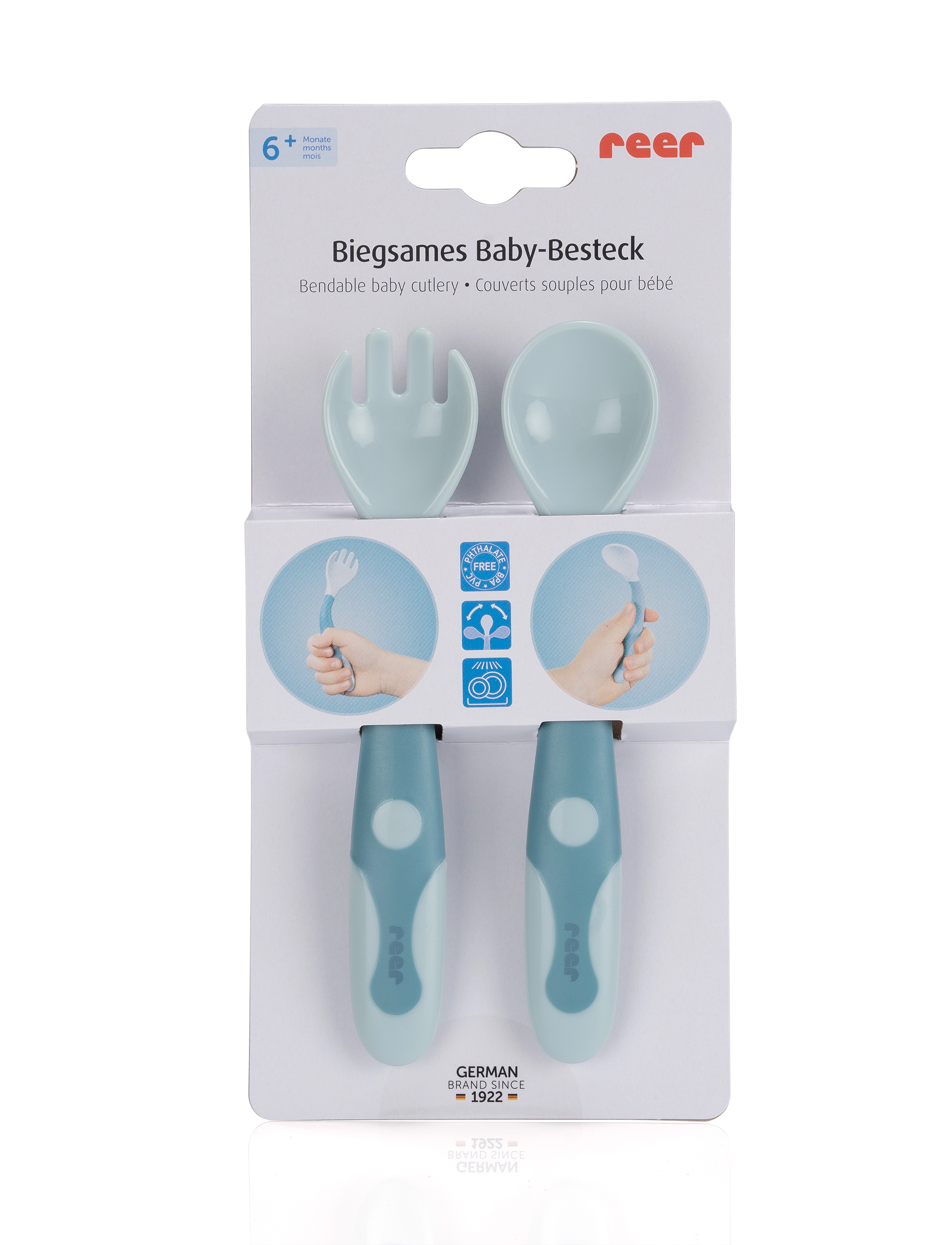 Reer - Flexible  baby cutlery - Blue - blue - 5