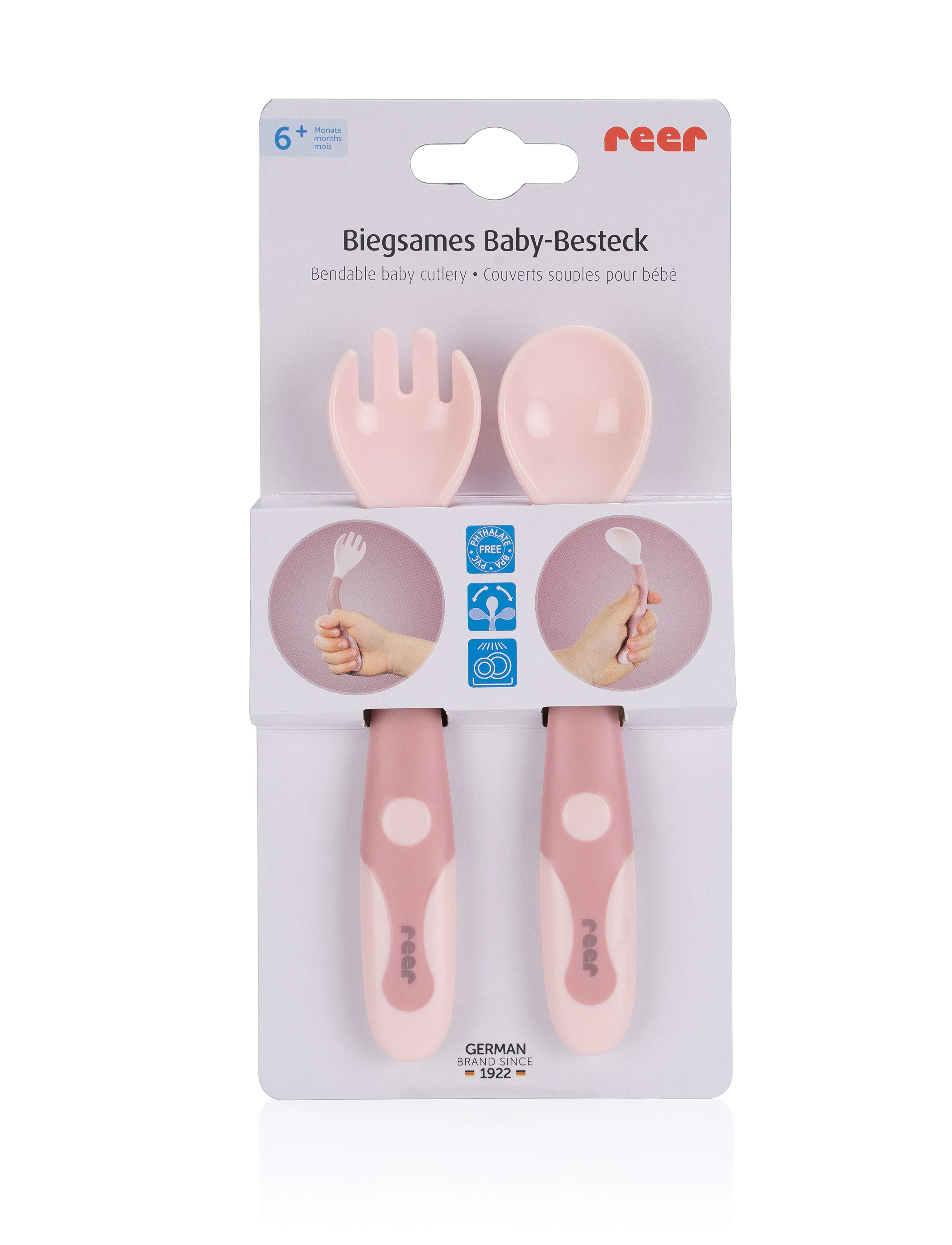 Reer - Flexible  baby cutlery - Pink - pink - 5