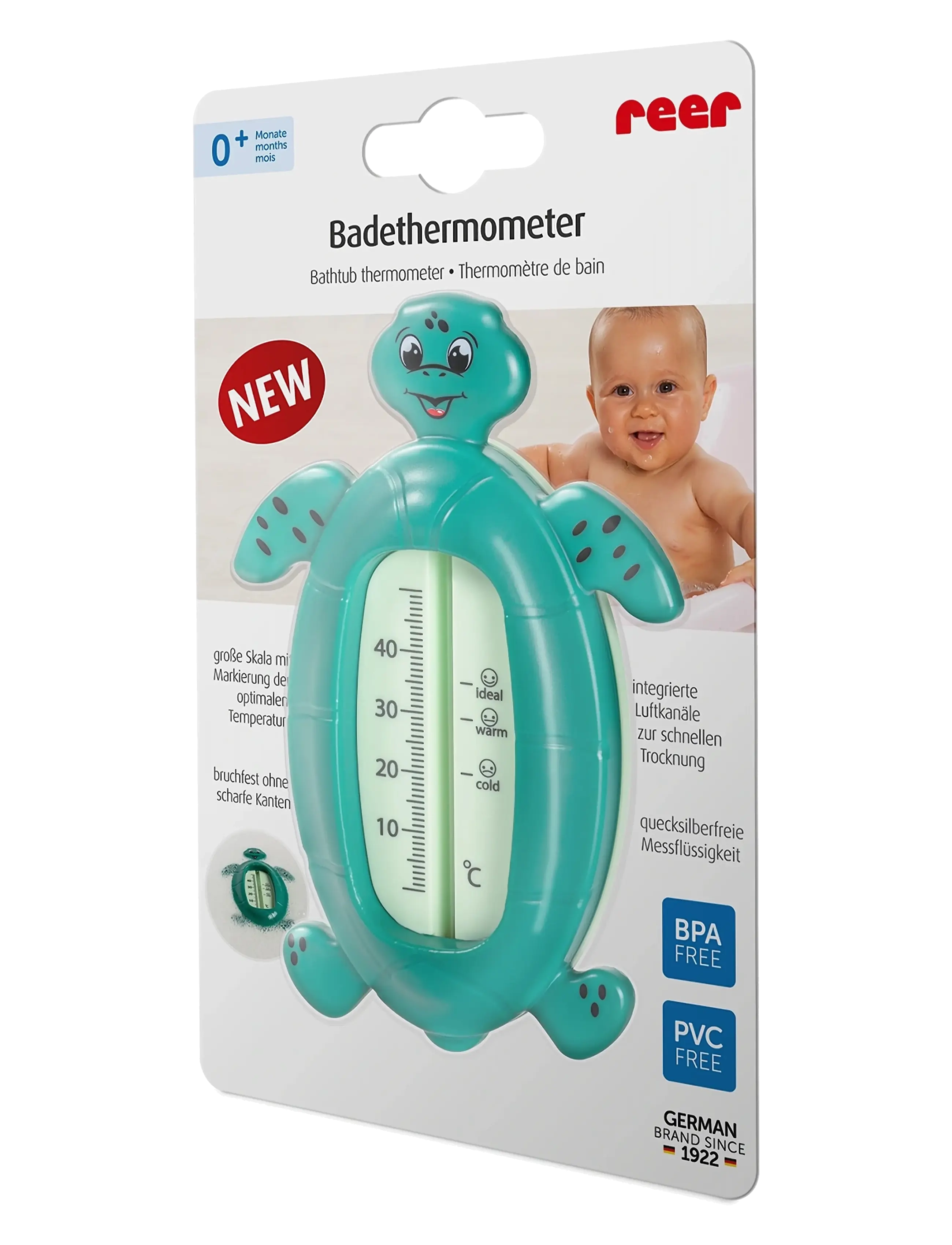 Reer - Bath thermometer turtle - laveste priser - green - 1