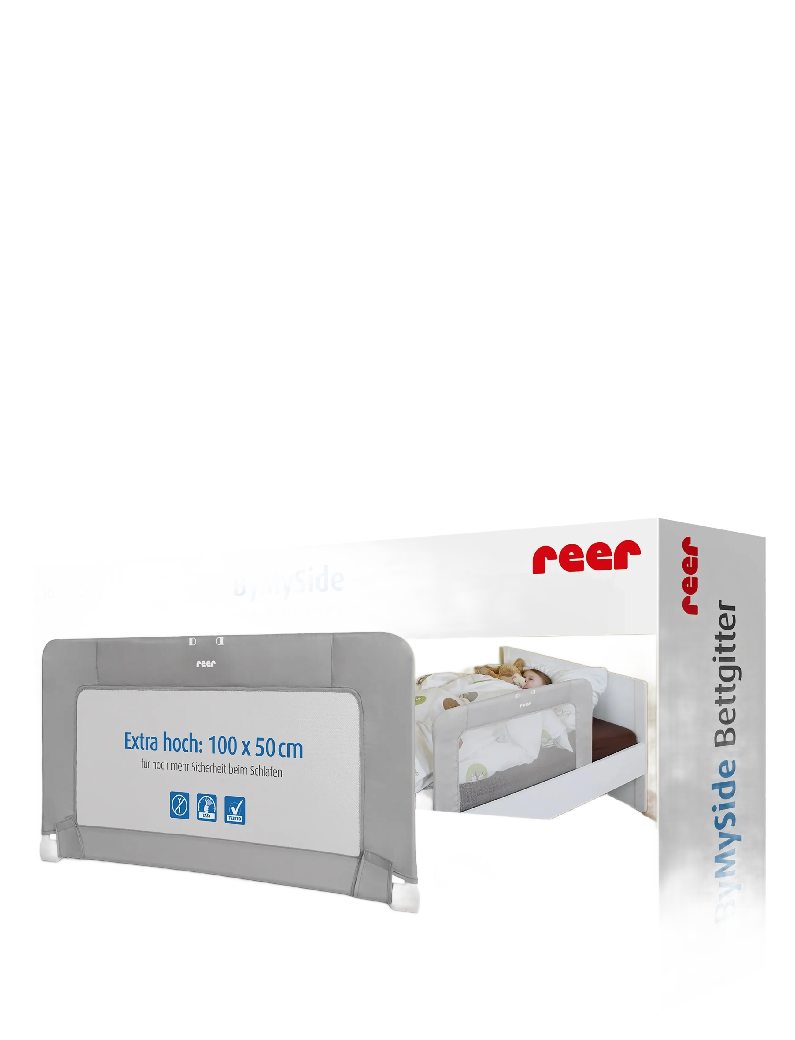 Reer - ByMySide bed rail, 100 cm - grey - 1