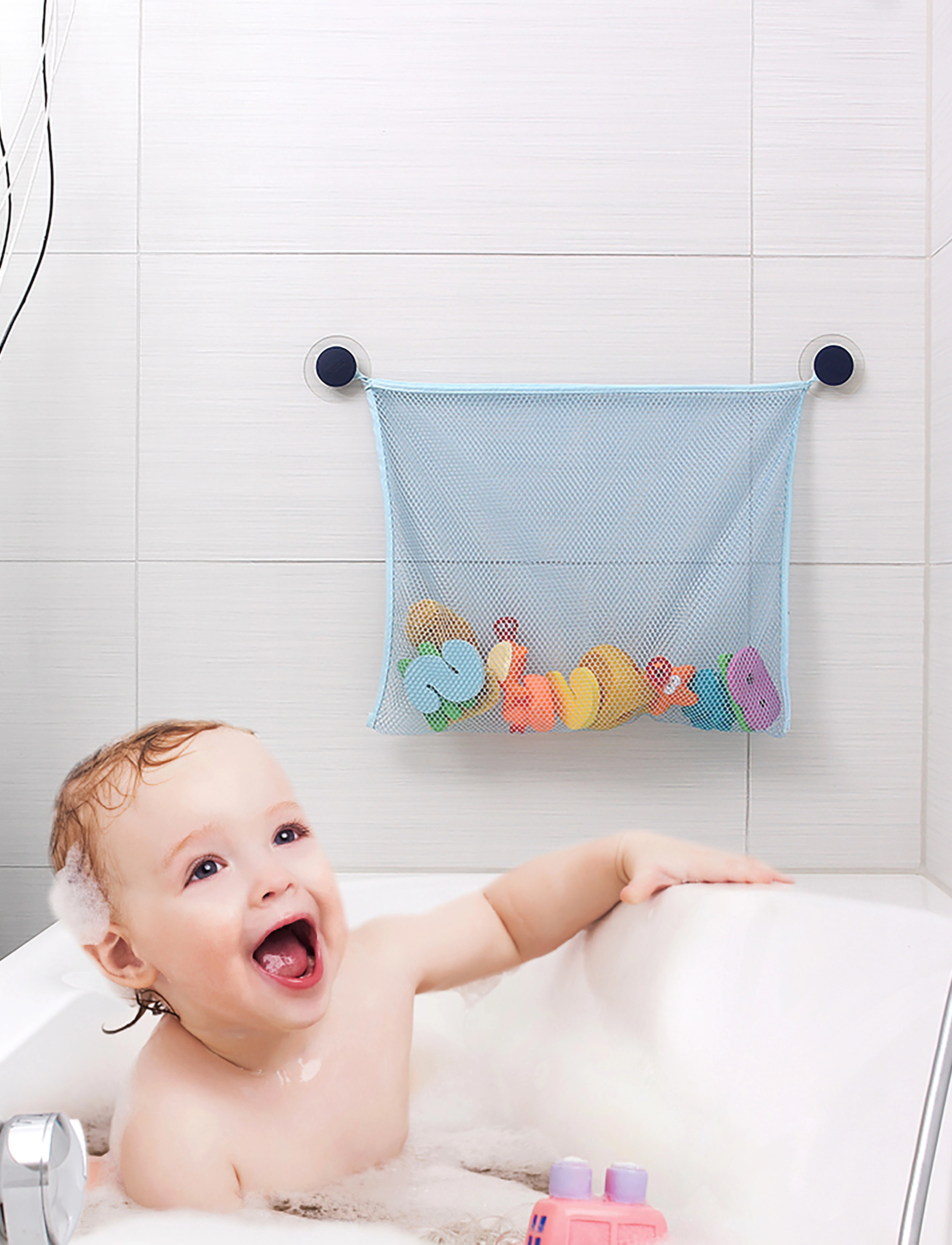 Reer Bath Toy Storage Net, One Size, Blue, Bath & Water Legetøj > Bath Legetøj, Børn