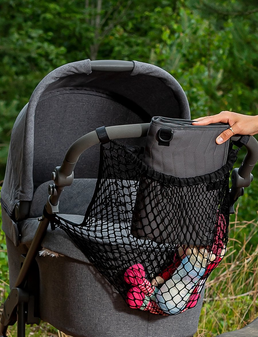 Reer - Stroller net bag, black - barnvagnstillbehör - black - 0