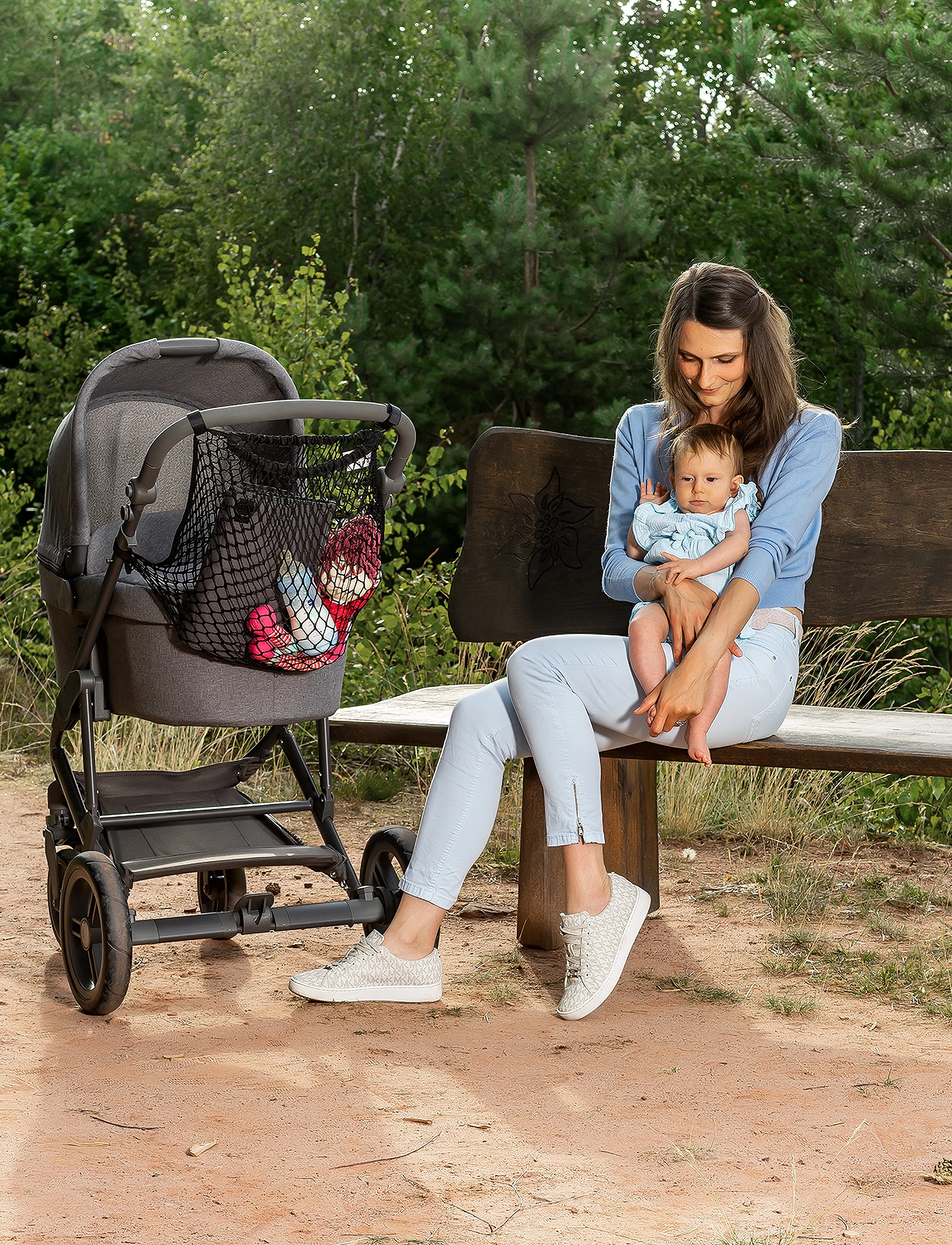 Reer - Stroller net bag, black - black - 3