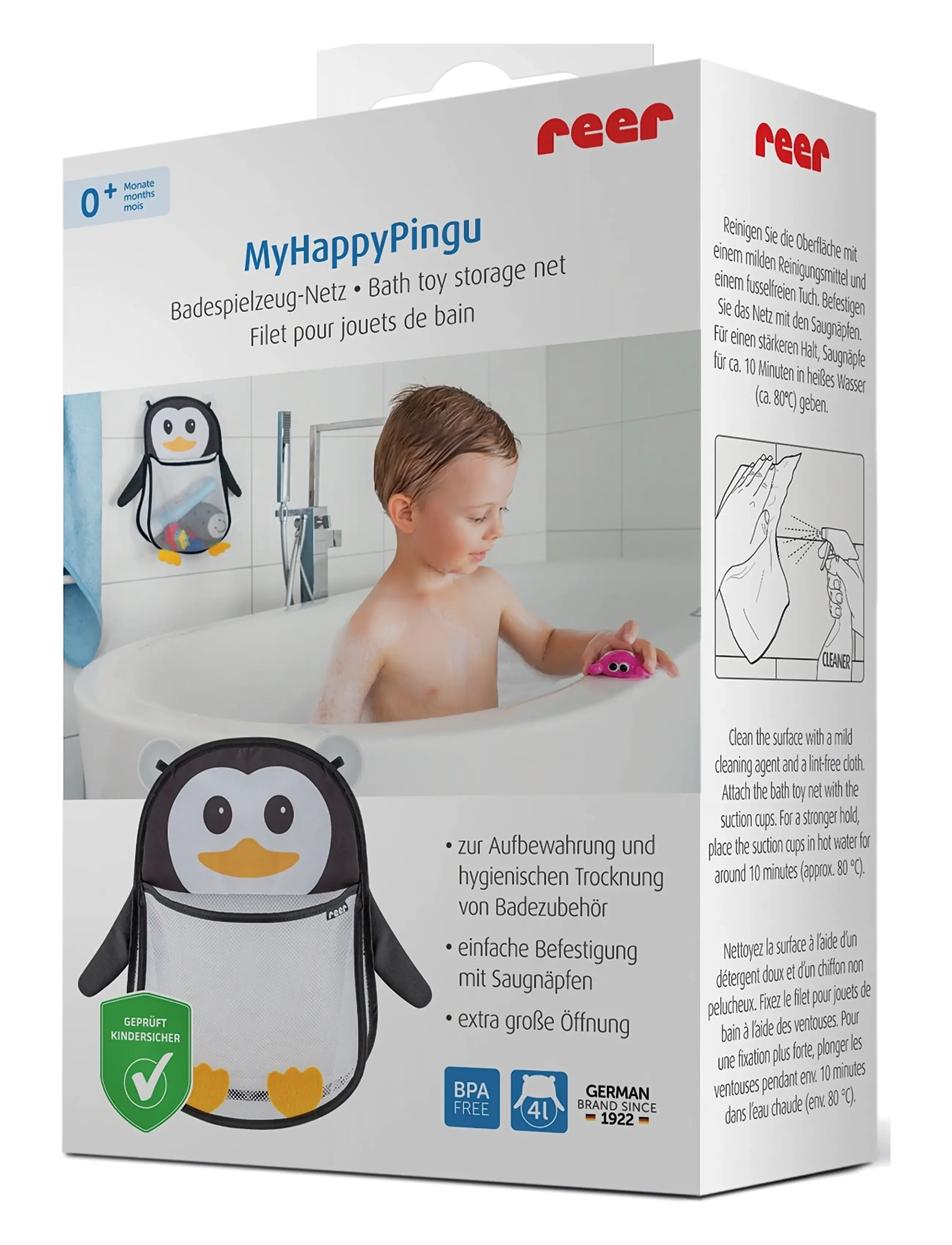 Reer - MyHappyPingu bath toy net - kylpyyn - black - 2