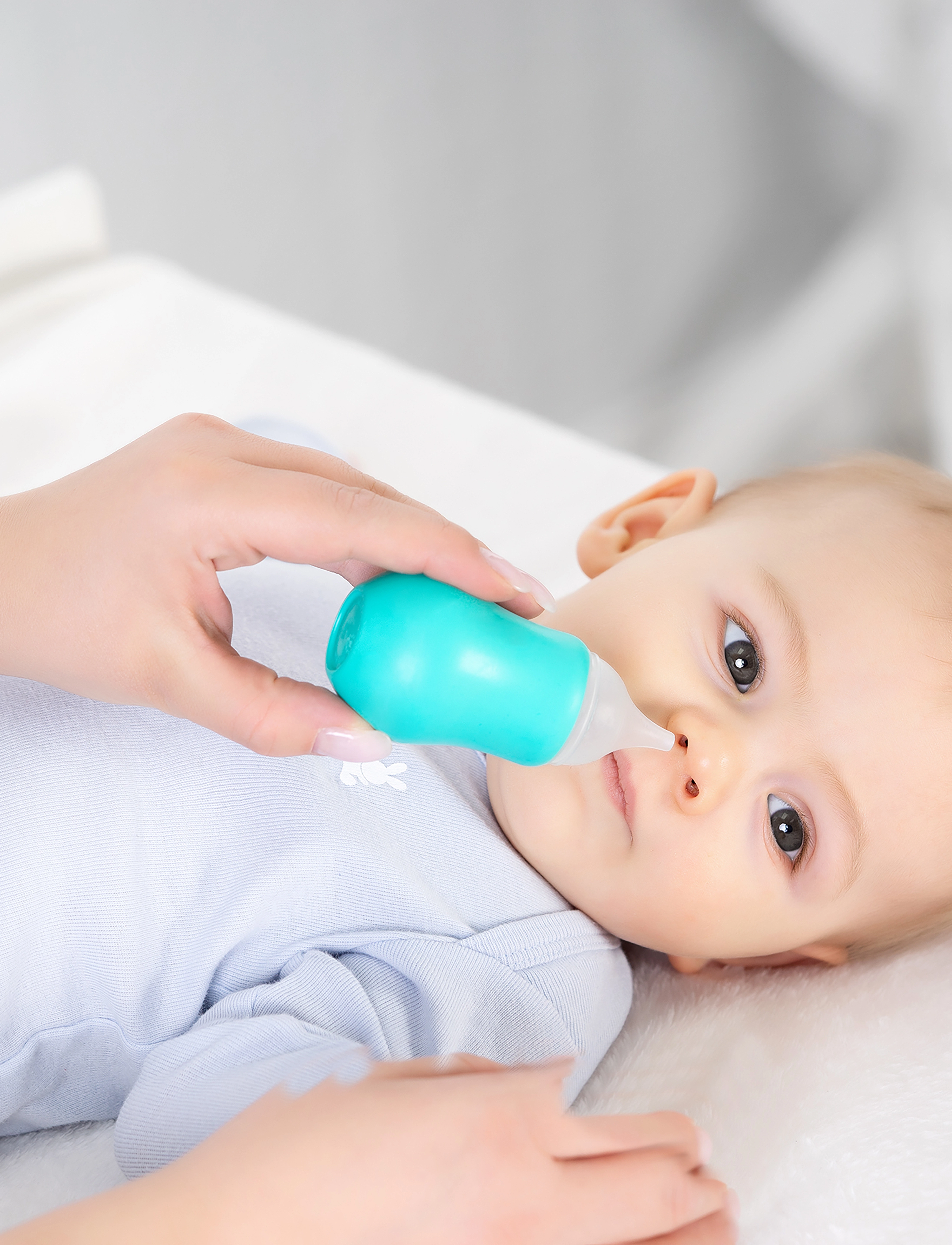 Reer Safety Nasal Aspirator Soft&Clean, Børn, Blød Baby Næsesuger, Grøn, Str: ONE SIZE