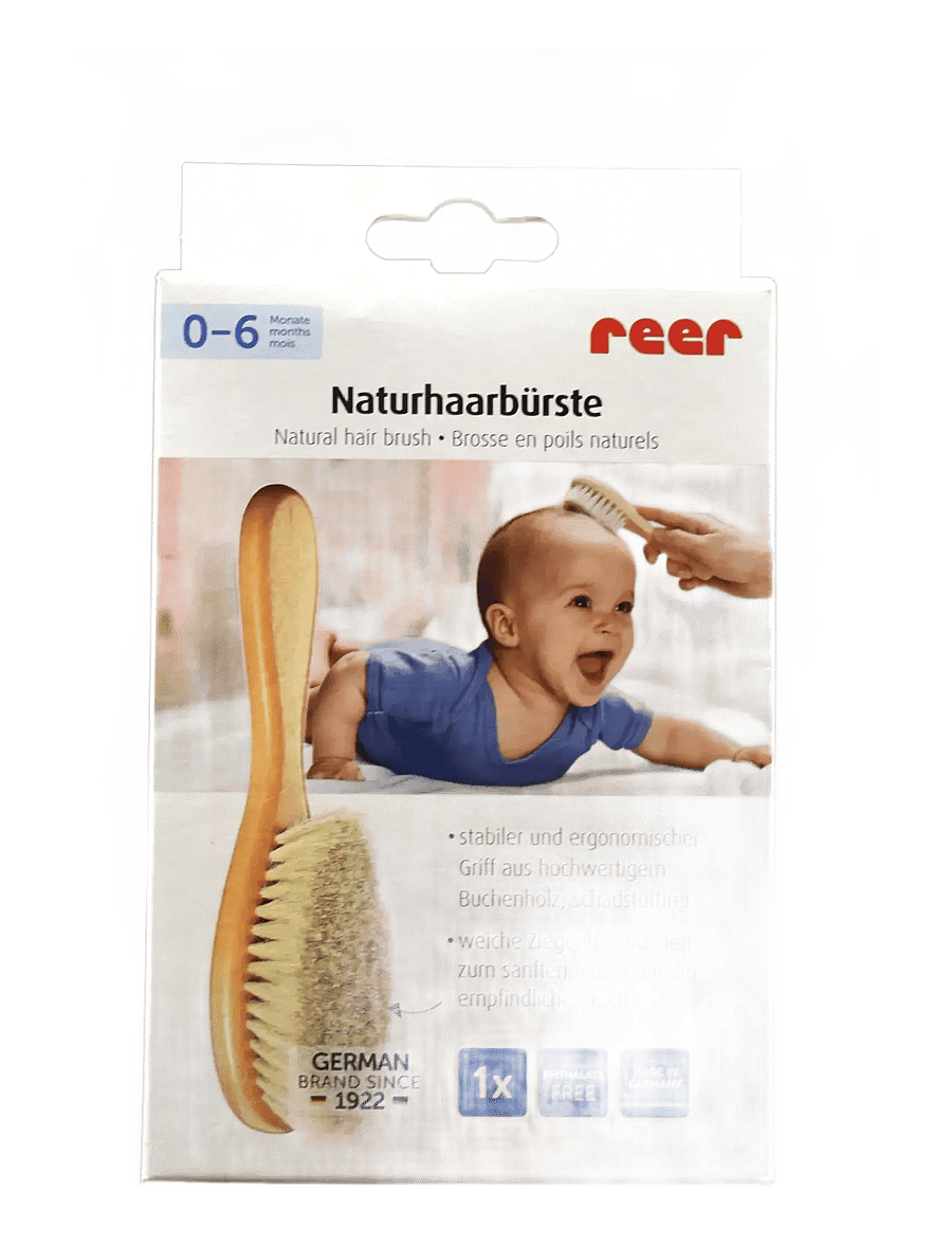 Reer - Medium baby hair brush natrual line - bürste & kamm - beige - 2