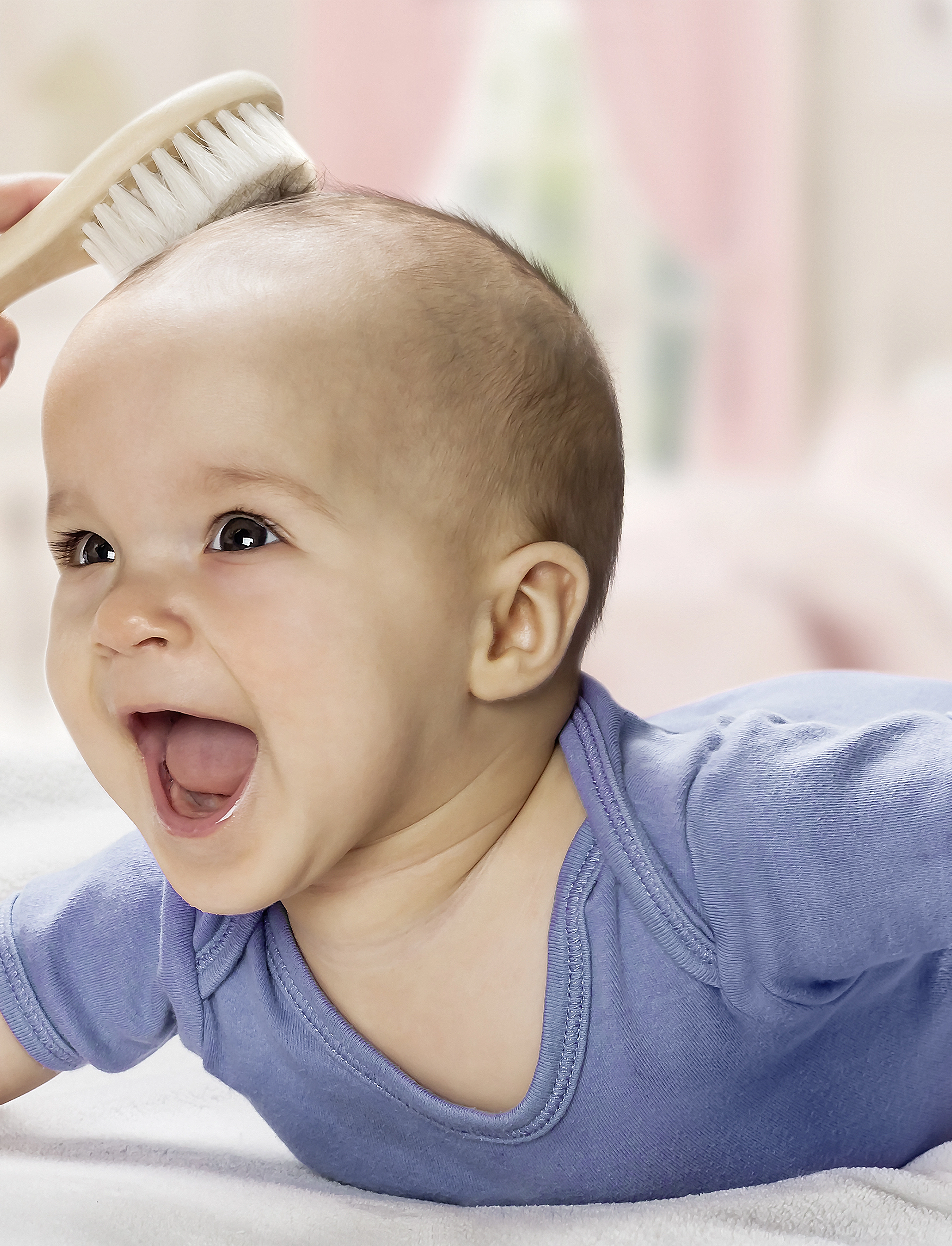 Reer Medium Baby Hair Brush Natrual Line, Børn, Træ Baby Hårbørste, Beige, Str: ONE SIZE