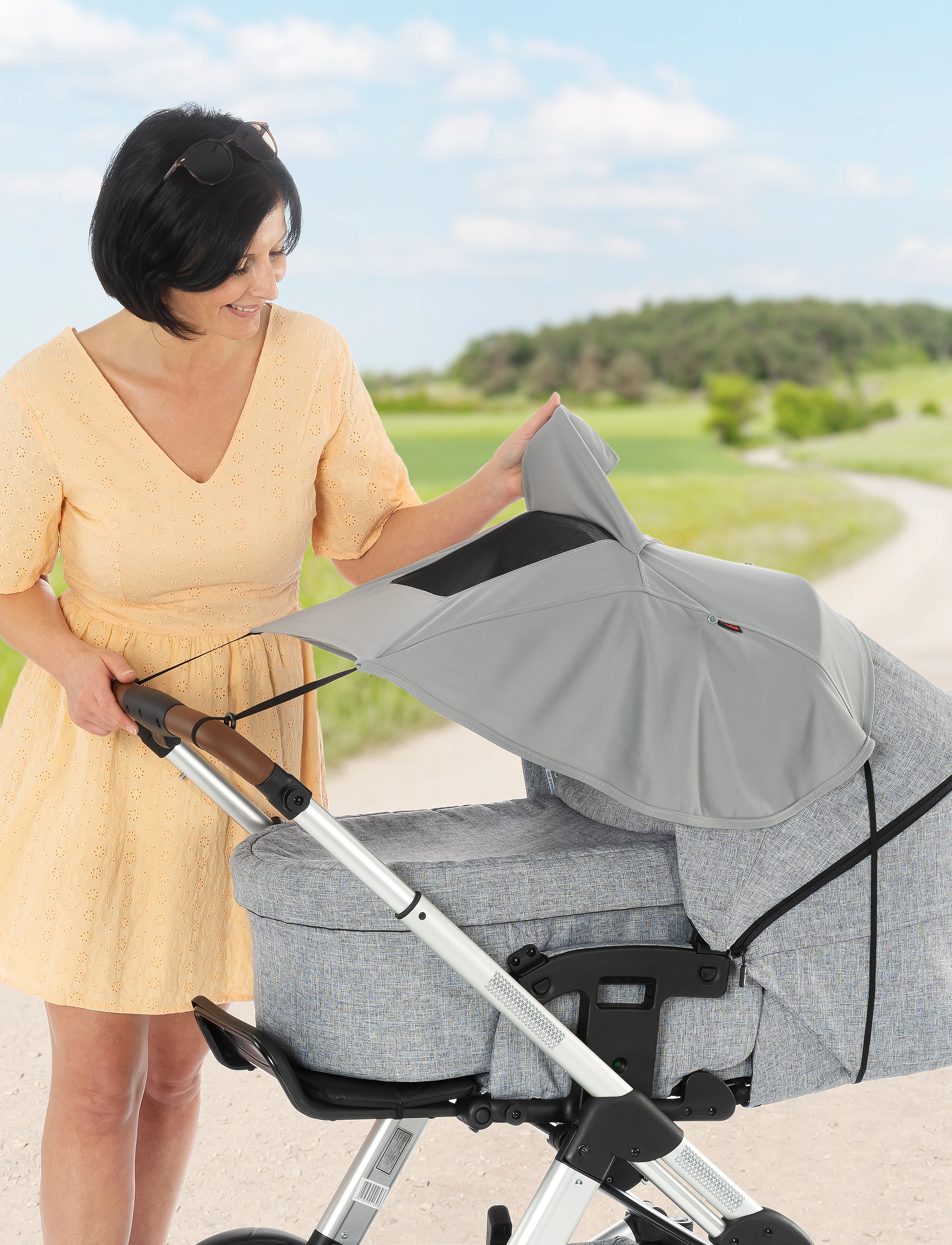 Reer Shinesafe Premium Awning, Grey, One Size, Strollers & Accessories, Grau - Stroller Kinder