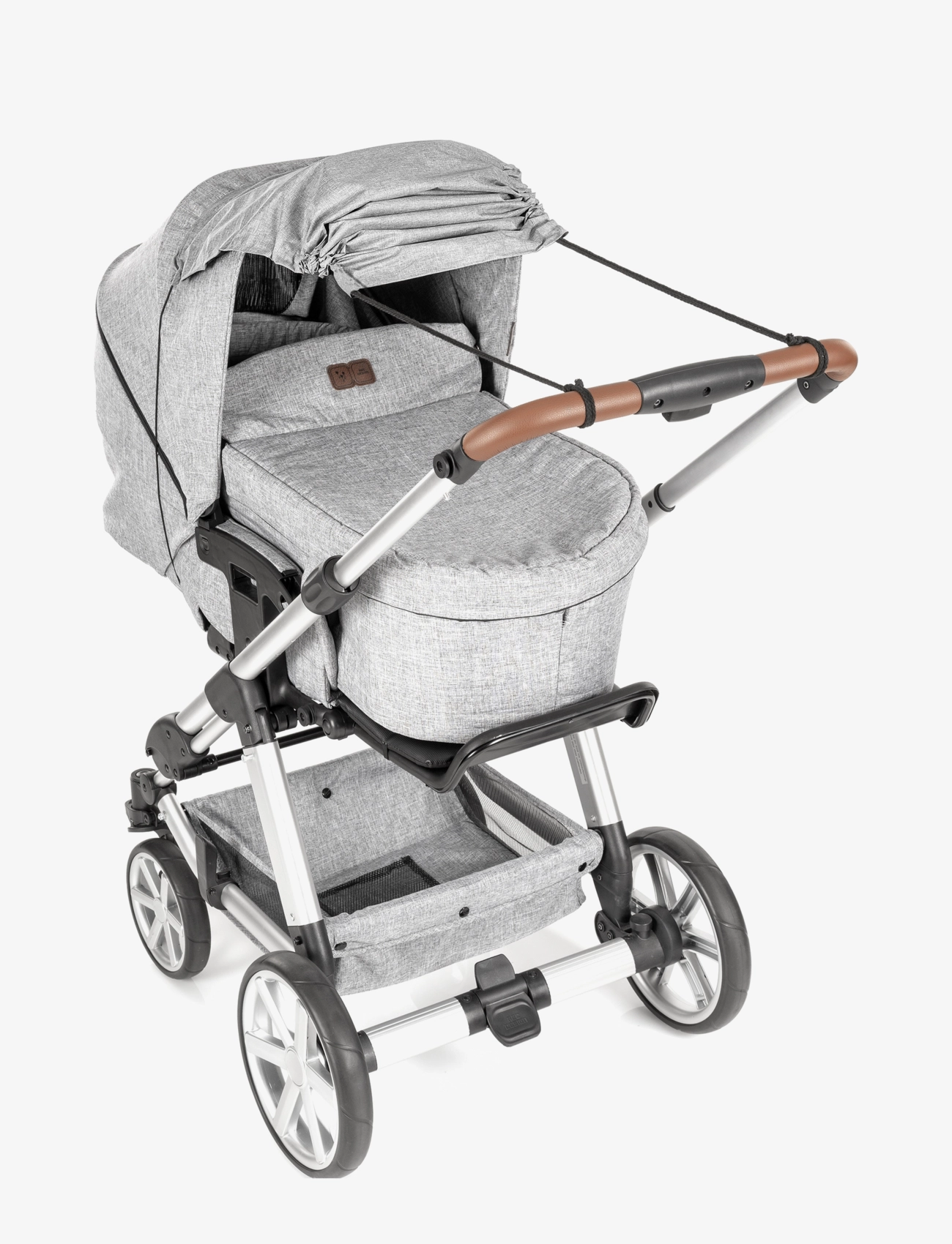 Reer - ShineSafe+ Awning for baby carriage, grey melange - barnevognstilbehør - grey - 4