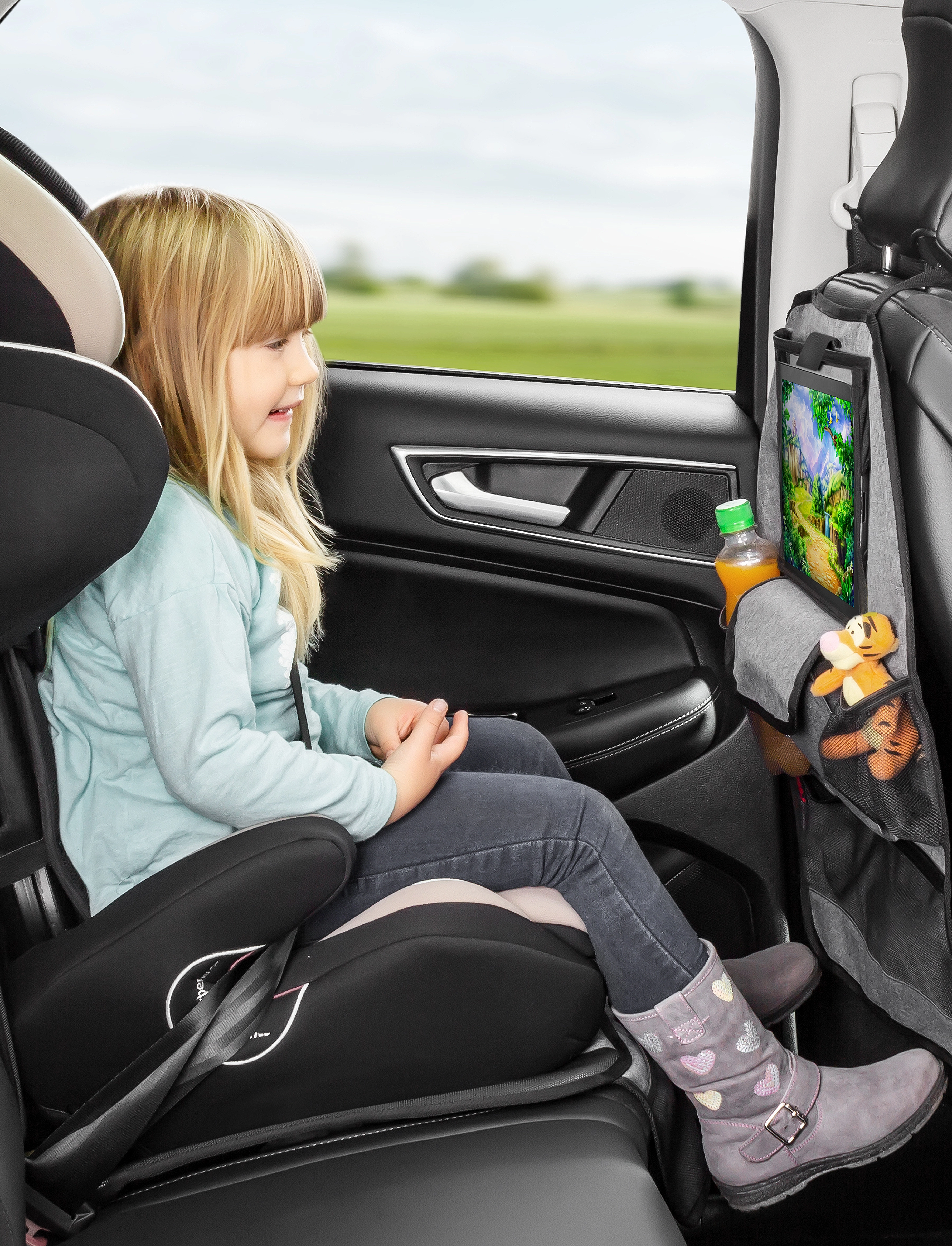 Reer - TravelKid Entertain car seat organizer - reiseeffekter - grey - 3