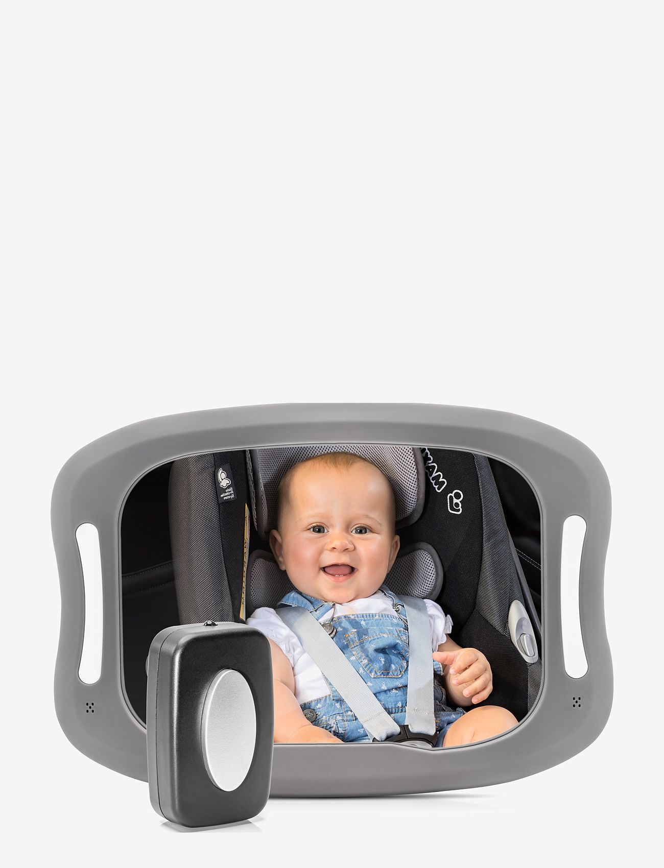 Reer - BabyView LED car safety mirror with light - resa med bebis - grey - 1