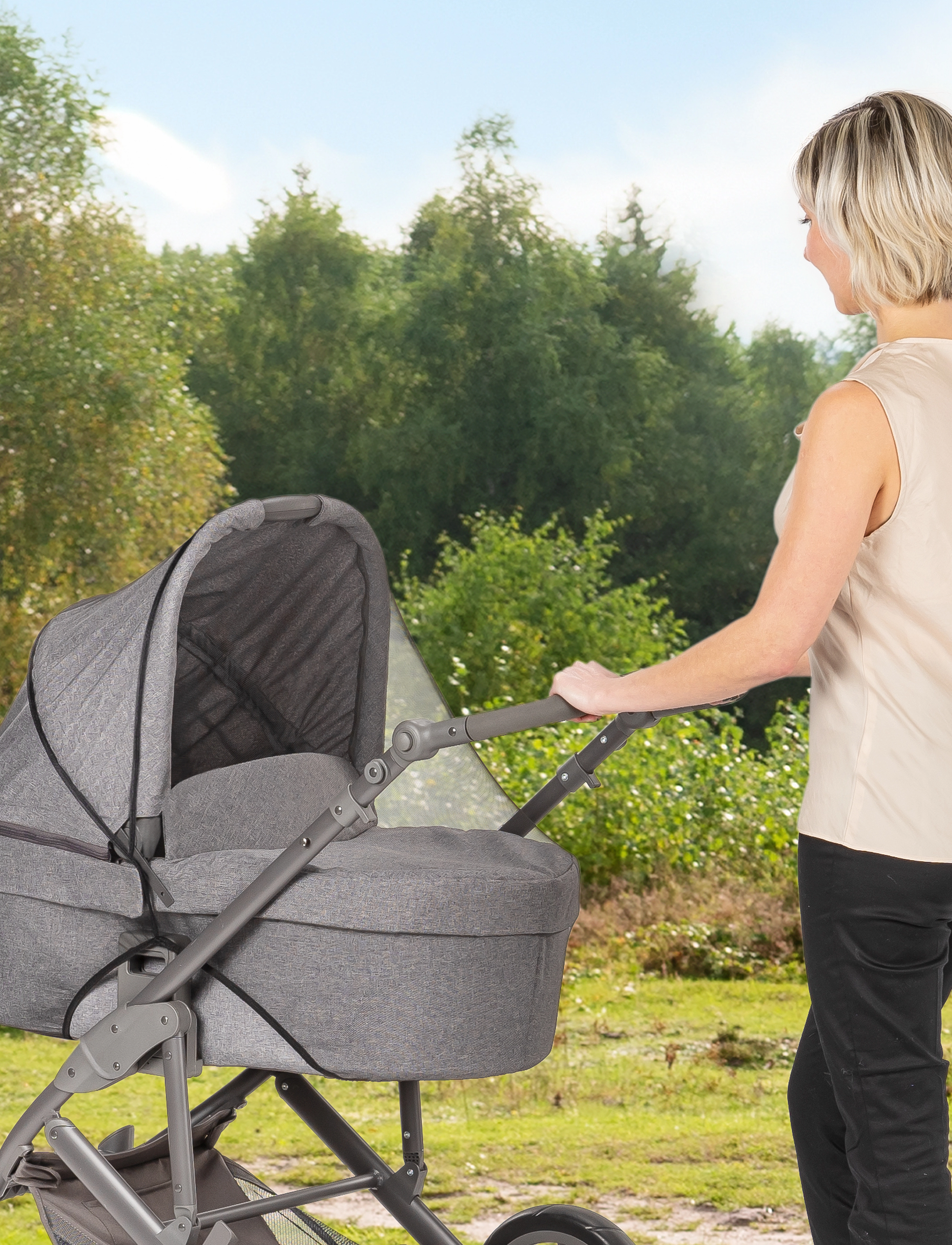 Reer Bitesafe Mosquito Net For Stroller, Black, One Size, Strollers & Accessories, Schwarz - Stroller Kinder