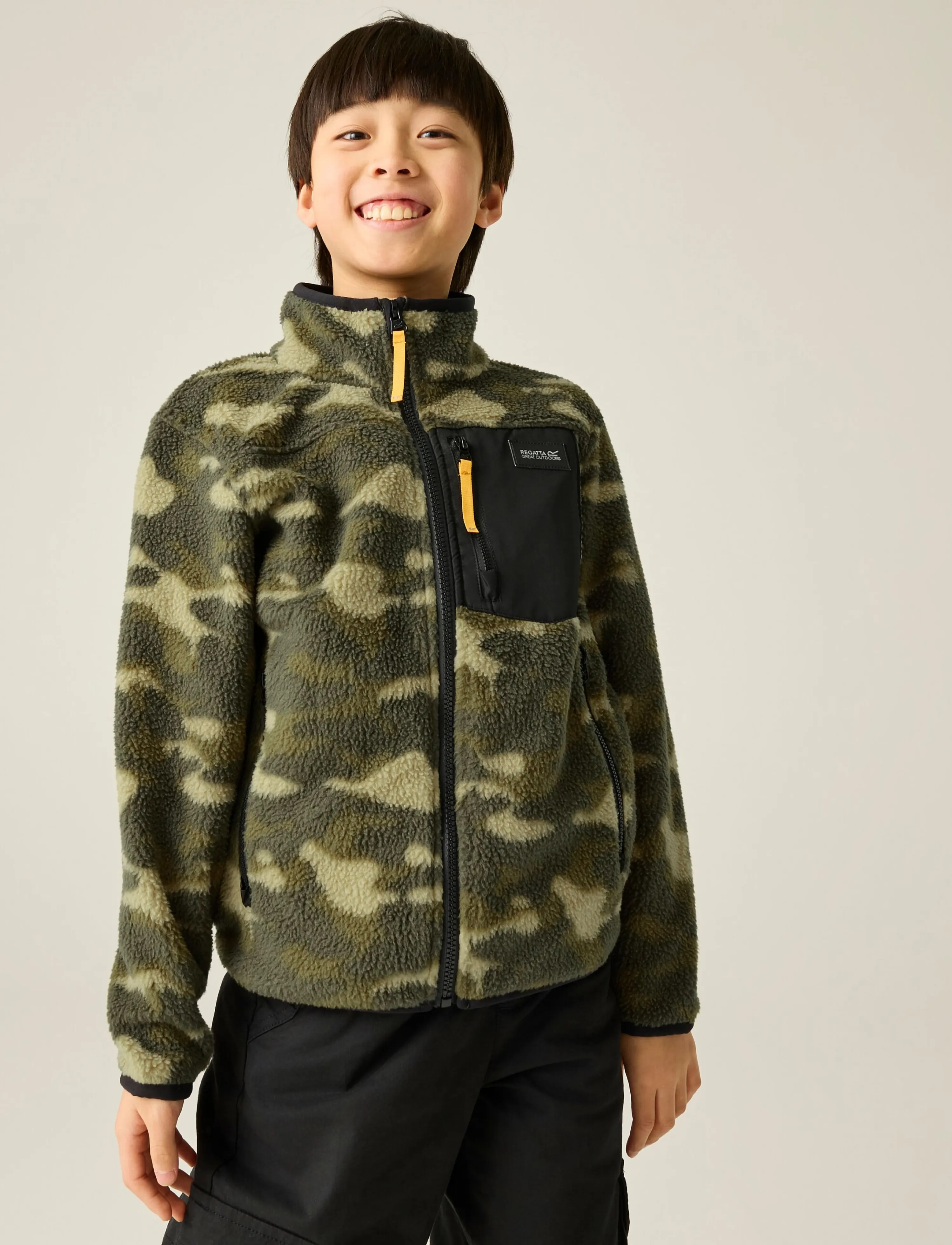 Regatta Jrfrankiewmfle, 15-16Y, Fleece Oberbekleidung, Khakigrün - Jackets, Kinder