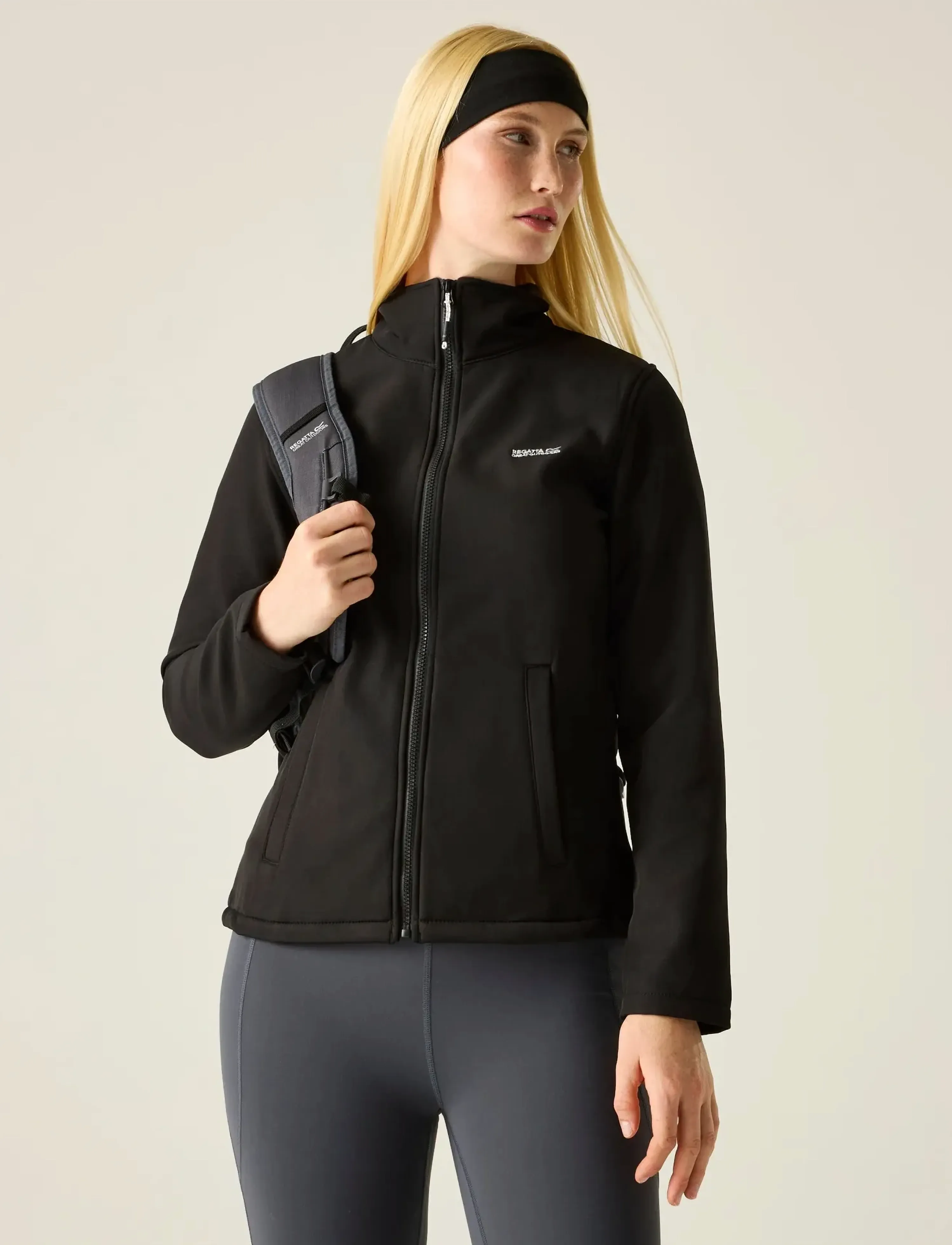 Regatta Connie V Softshell, Kvinder, Fuld Lynlås Softshelljakke, Sort, Str: XS