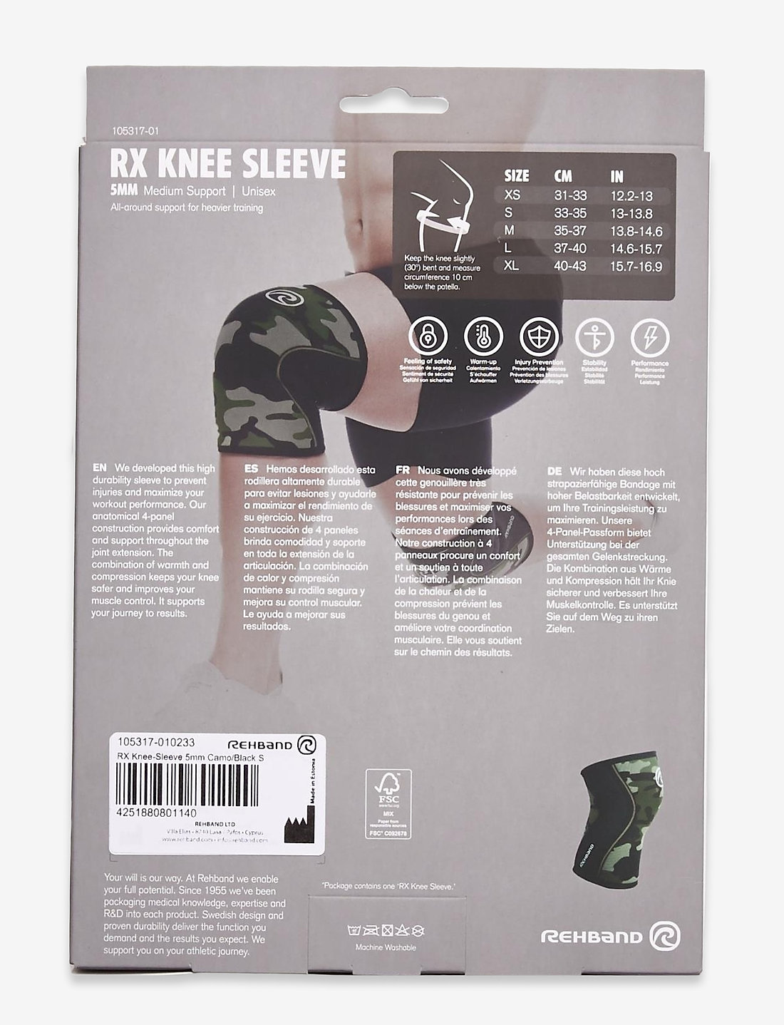 Rehband - RX Knee-Sleeve 5mm - kniestütze - black/camo - 2