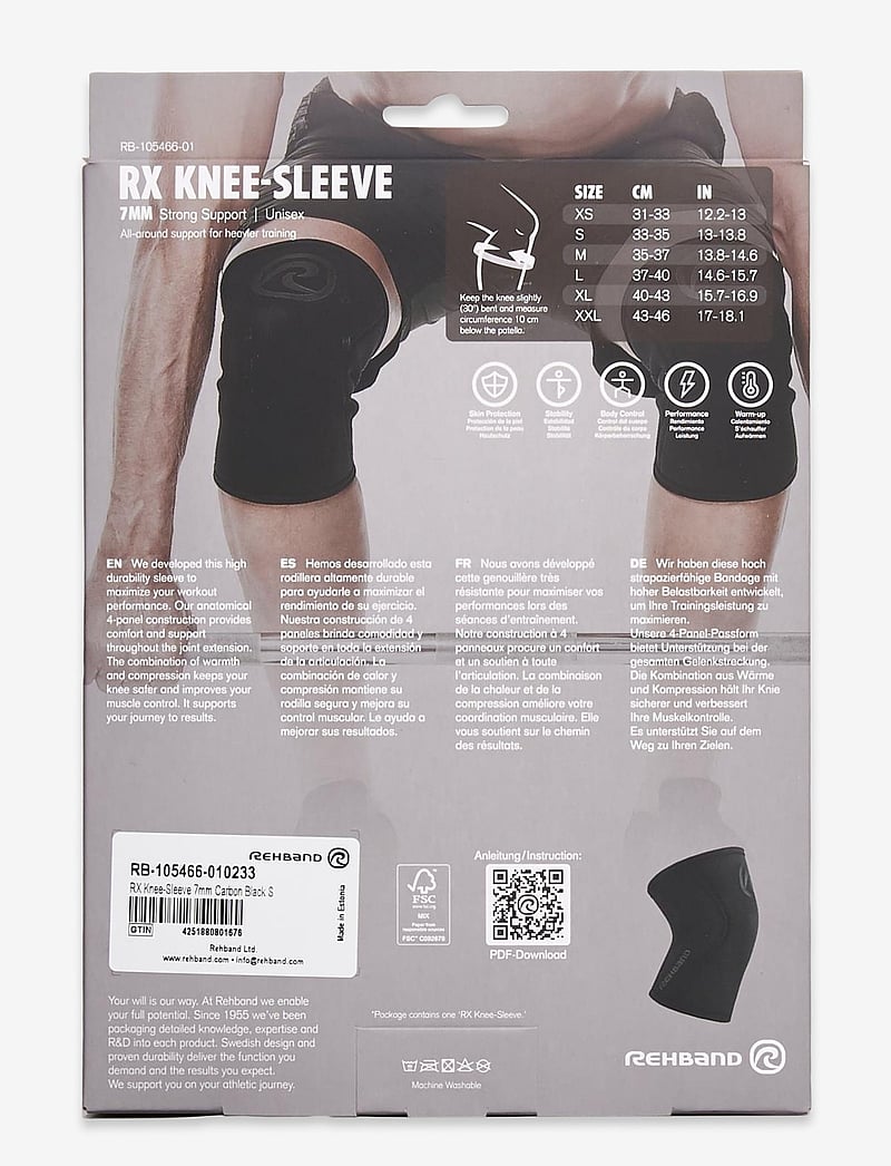 Rehband - RX Knee-Sleeve 7mm - knæstøtter - carbon black - 2