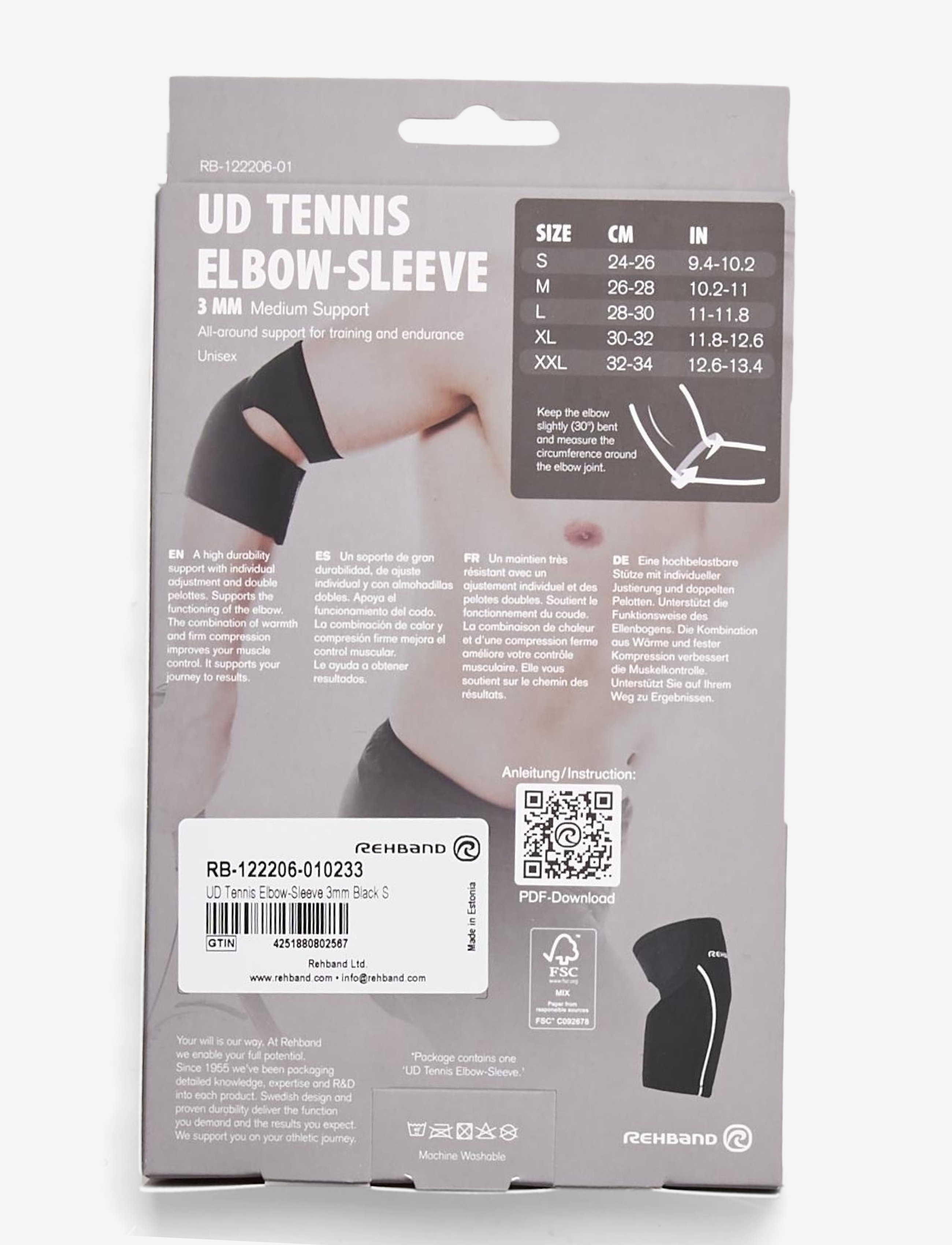 Rehband - UD Tennis Elbow-Sleeve 3mm - armbågsstöd - black - 2