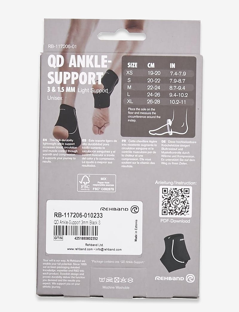 Rehband - QD Ankle-Support 3mm - hüppeliigesetugi - black - 3