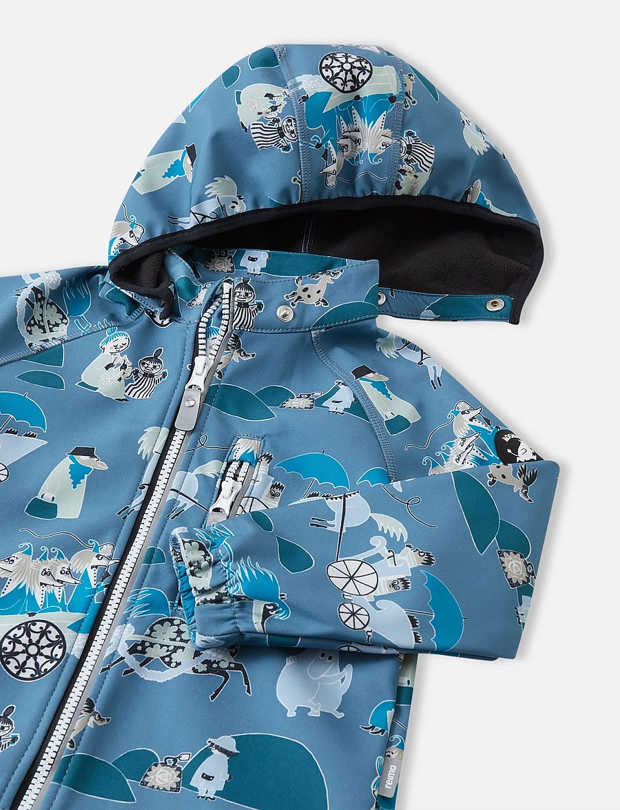 Reima - Softshell jacket, Moomin Vantti - softshelljakker - blue ocean - 5