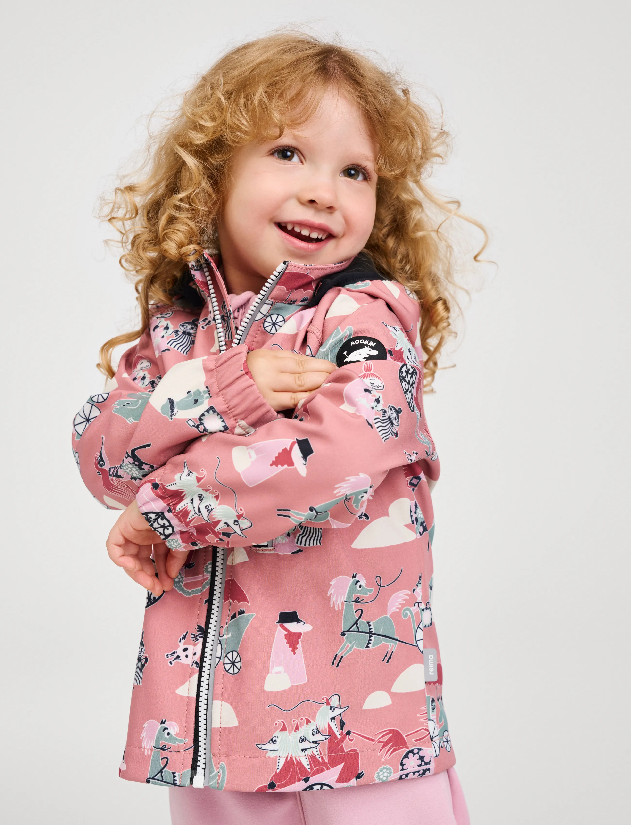 Reima - Softshell jacket, Moomin Vantti - softshelljakker - rose blush - 3