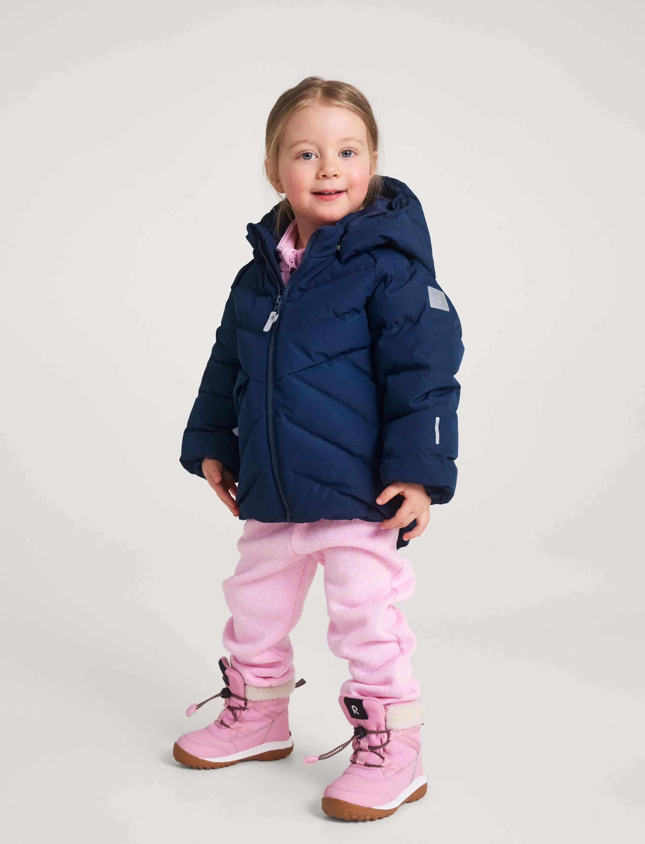 Reima Down Jacket, Kupponen, Børn, Hætte Dunjakke, Navy, Str: 98