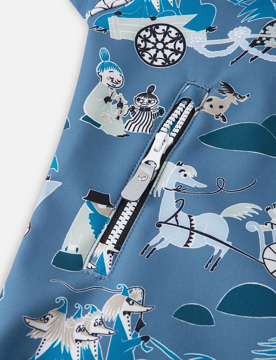 Reima - Softshell overall, Moomin Mjosa - softshell-overalls - blue ocean - 3