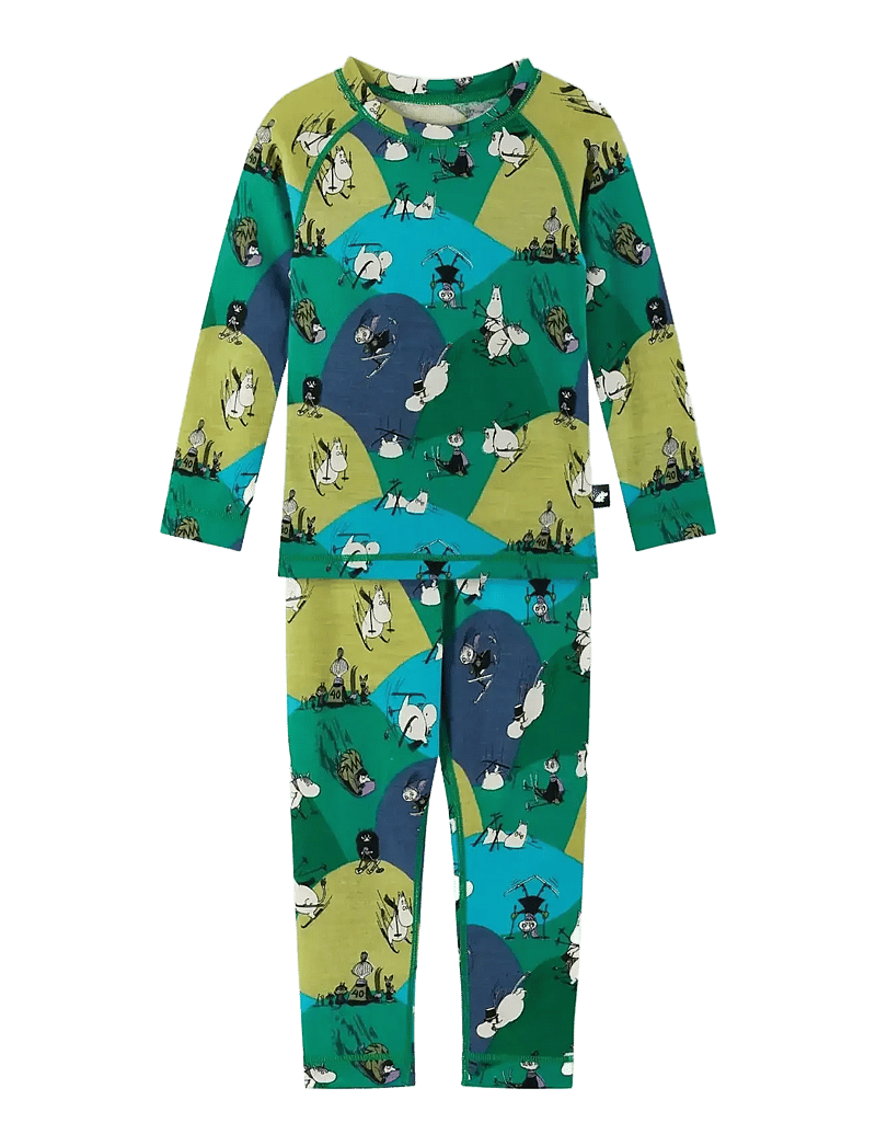 Reima - Thermal set, Moomin Trivsam - alusriided beebidele - enchanted green - 0