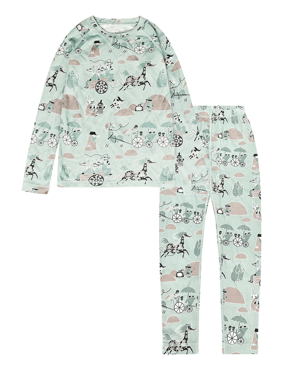 Reima - Thermal base layer set, Moomin Trivsam - aluskihina kantavad rõivakomplektid - airy green - 0