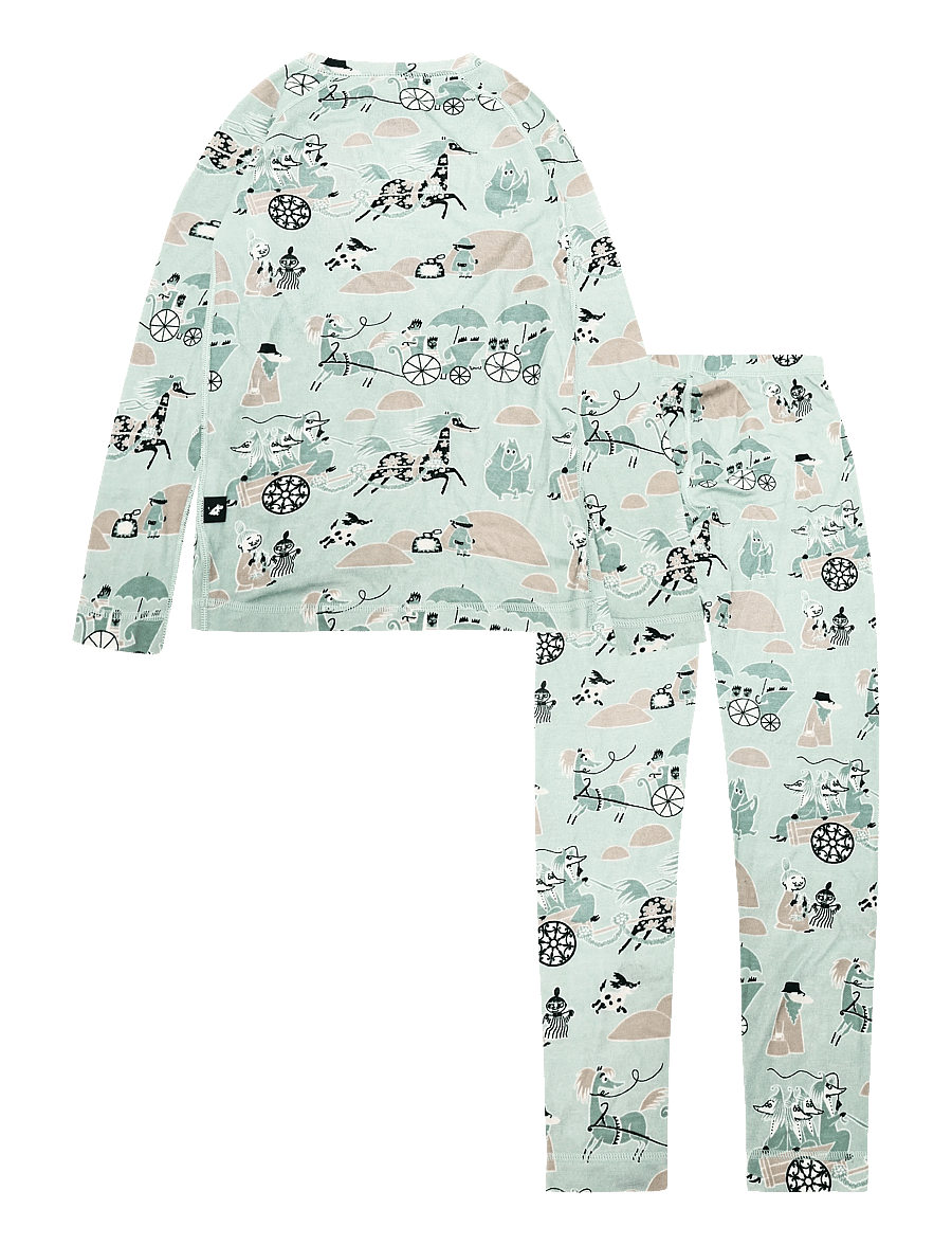 Reima - Thermal base layer set, Moomin Trivsam - aluskihina kantavad rõivakomplektid - airy green - 1