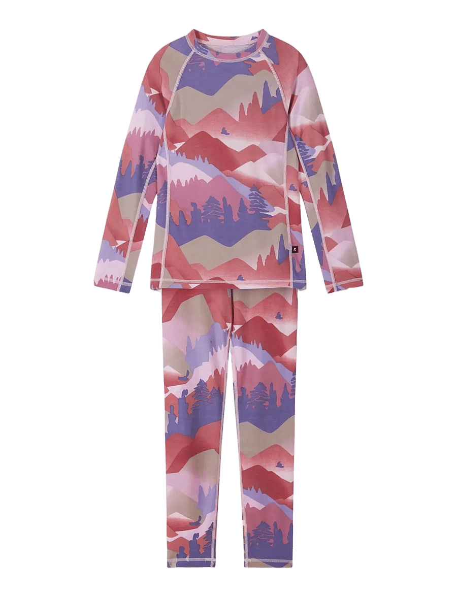 Reima - Wool base layer set, Taitoa - termosæt - grey pink - 1