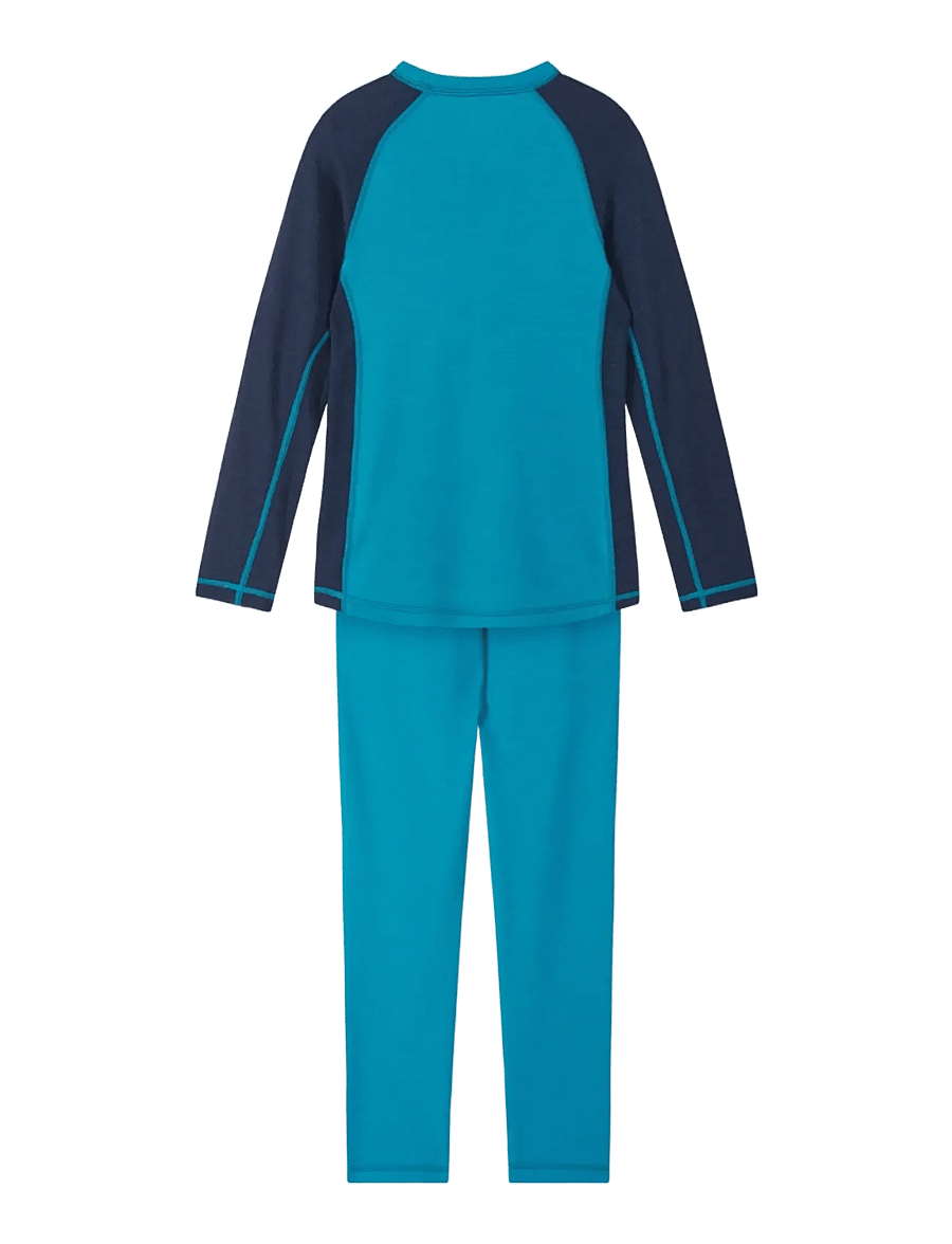 Reima - Wool base layer set, Taitoa - underställ baby - aquatiblue - 2